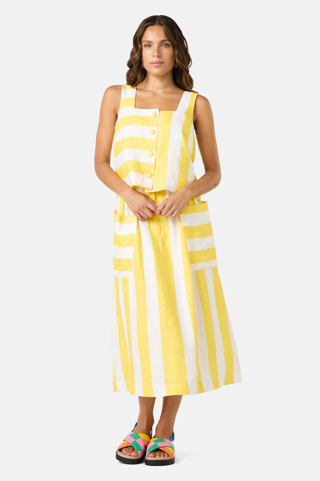 Amara Stripe Linen Tank - Image 8