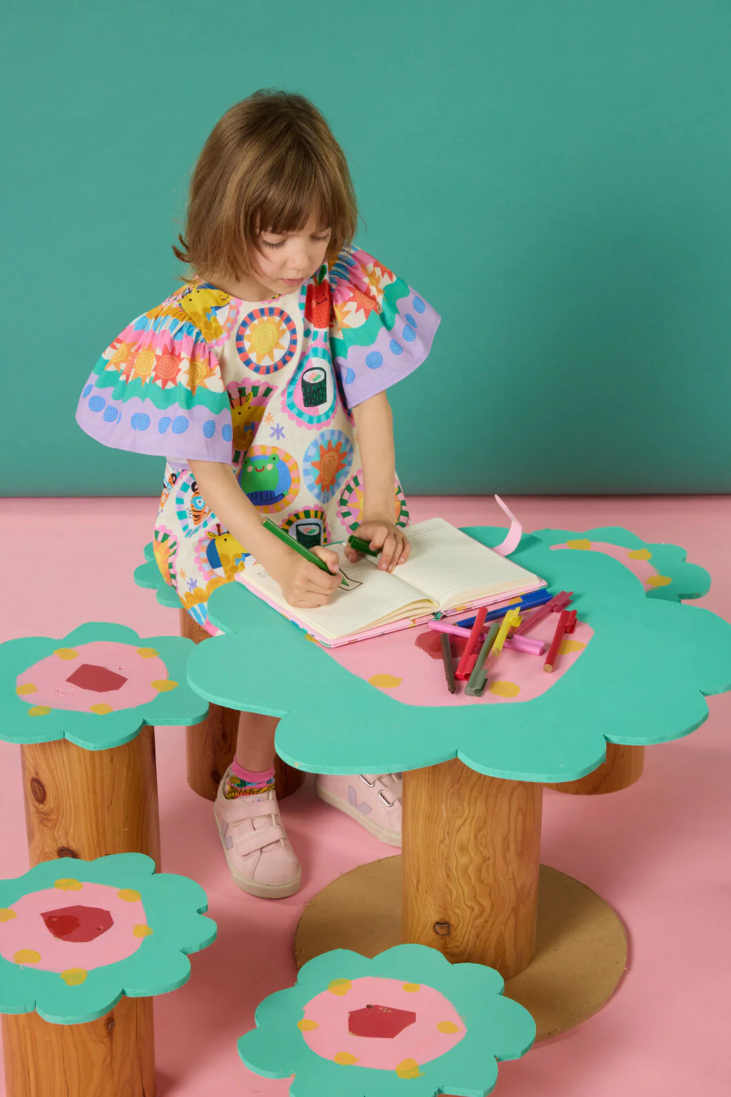 Animal Stamp Kids Border Dress - Image 2