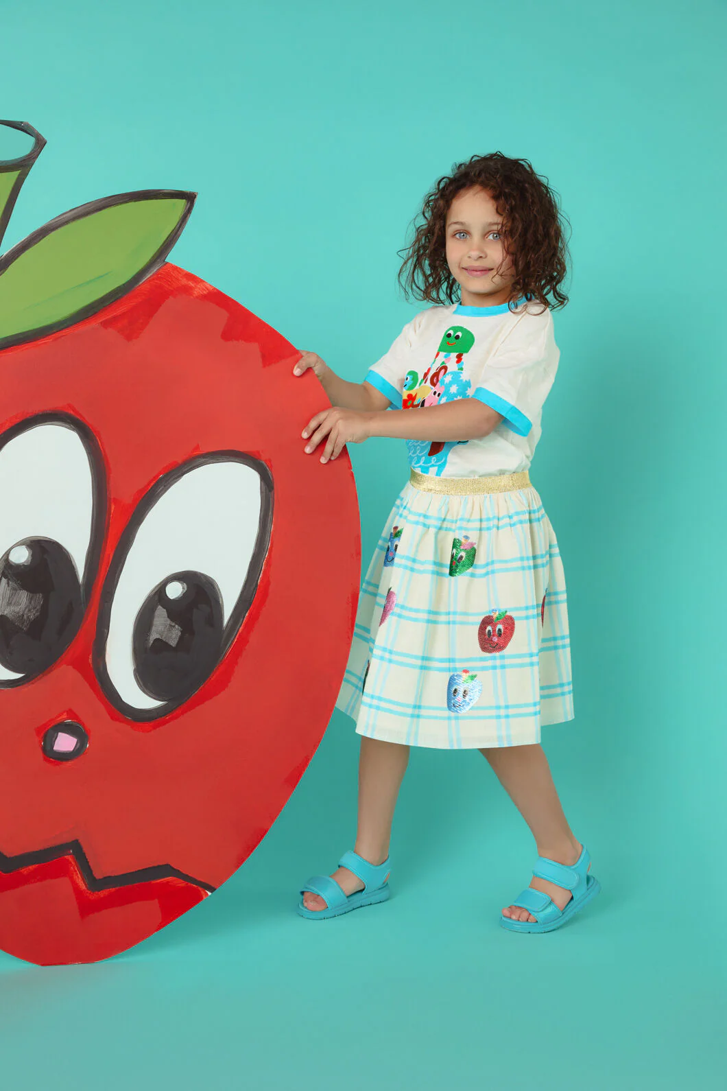 Apple Sequins Kids Party Skirt - Image 2