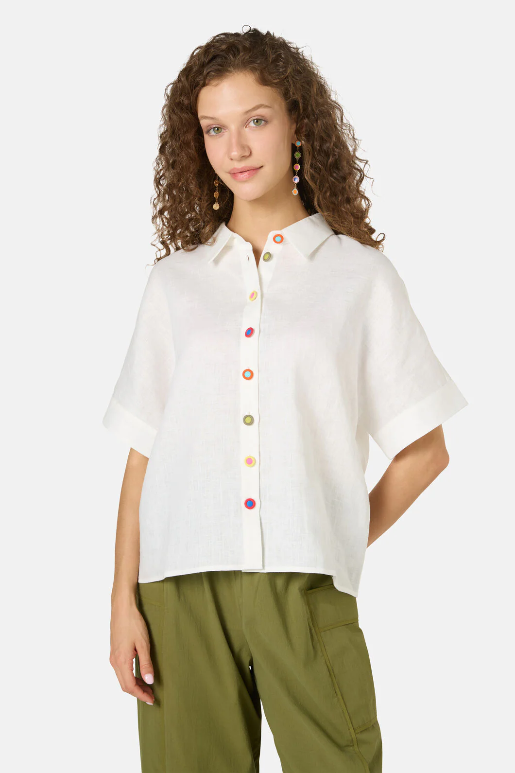 Benne Button Plain Shirt - Image 6