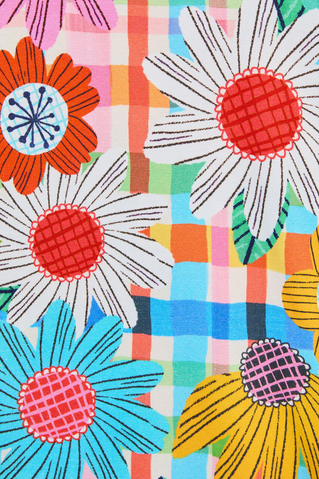 Blooming Check Kids Nightie Dress - Image 3