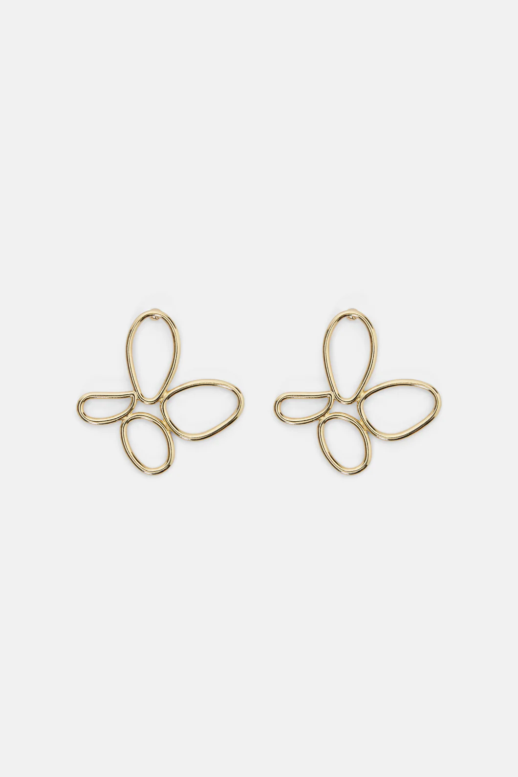 Brushed Floral Gold Earrings - Image 2