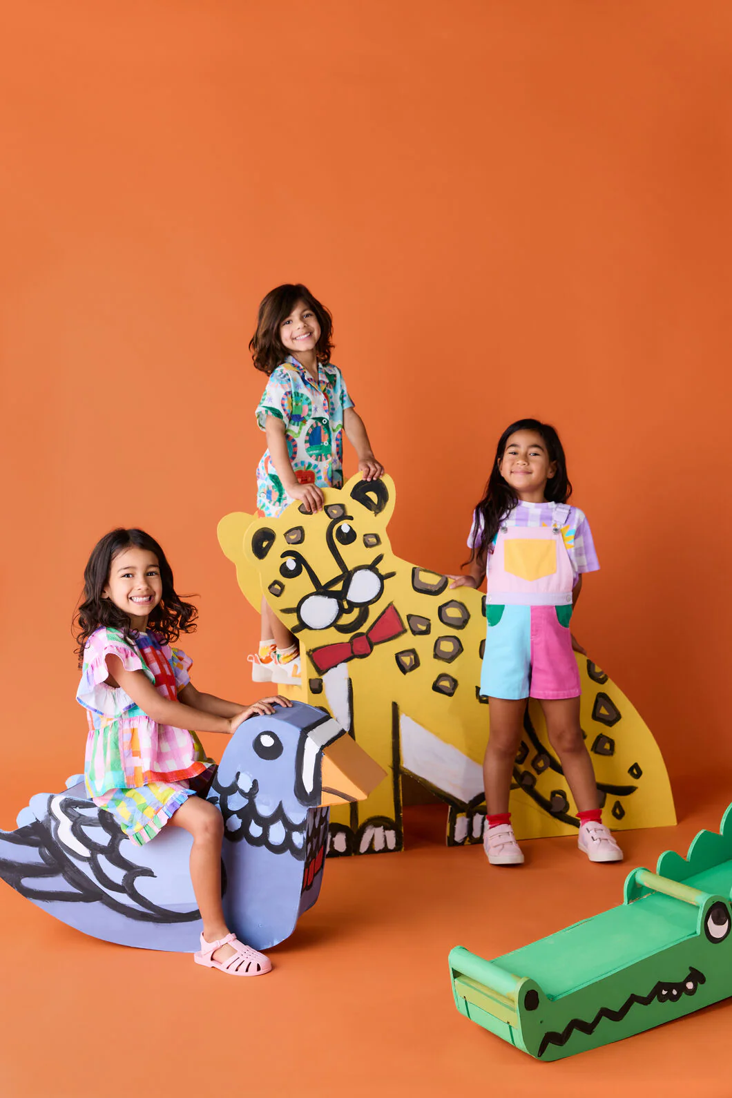 Colour Block Kids Overalls Pink - Image 2