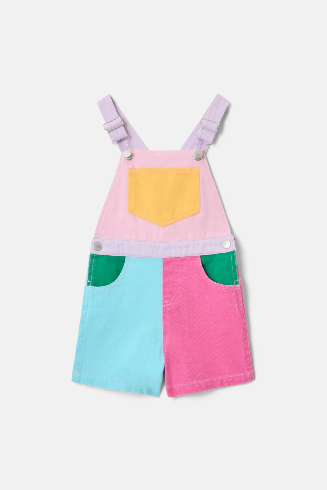 Colour Block Kids Overalls Pink - Image 3
