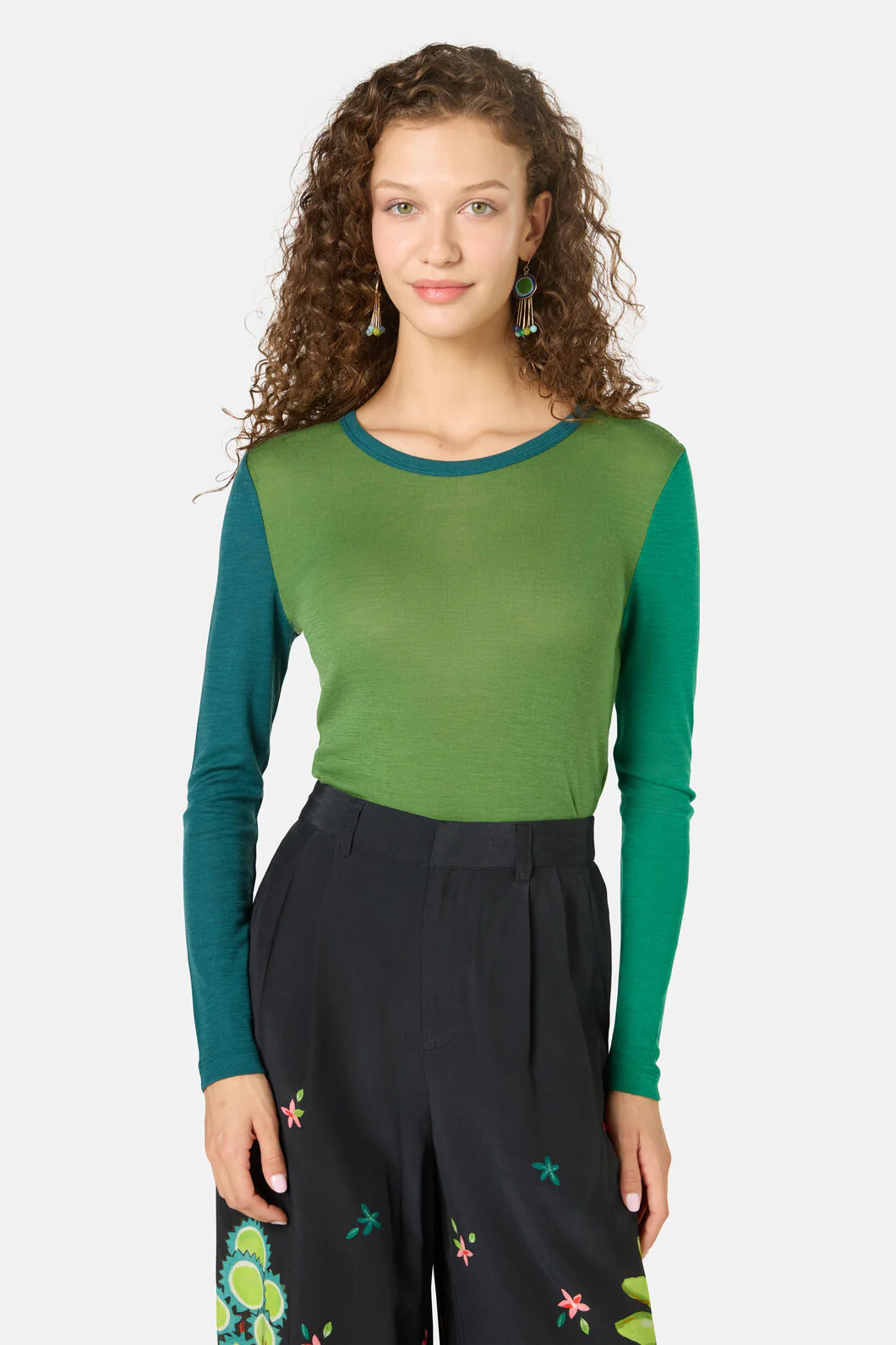 Colour Block Merino Crew Neck - Image 7