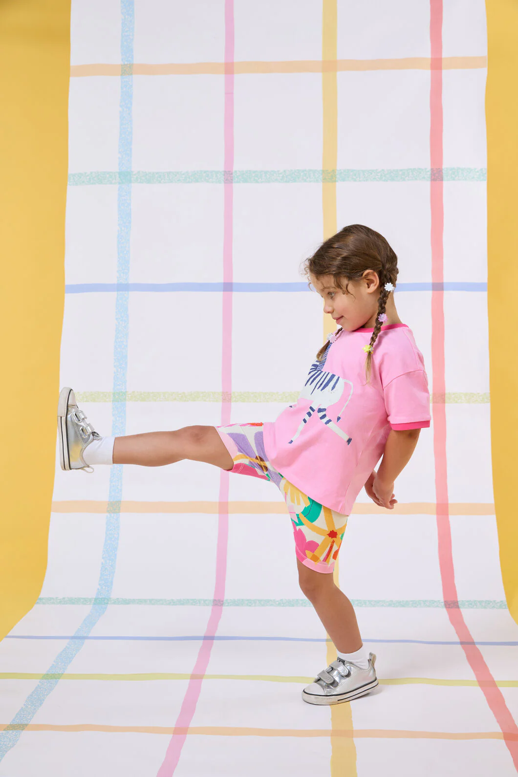 Cut Paste Floral Kids Bike Shorts - Image 2