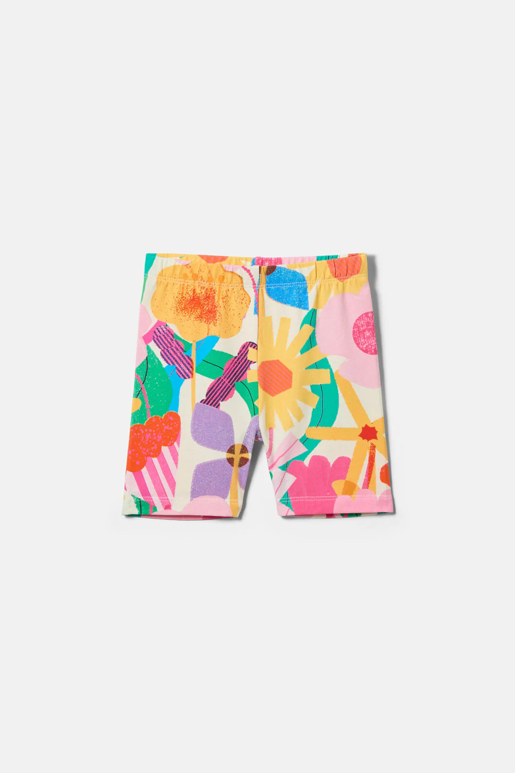 Cut Paste Floral Kids Bike Shorts - Image 3