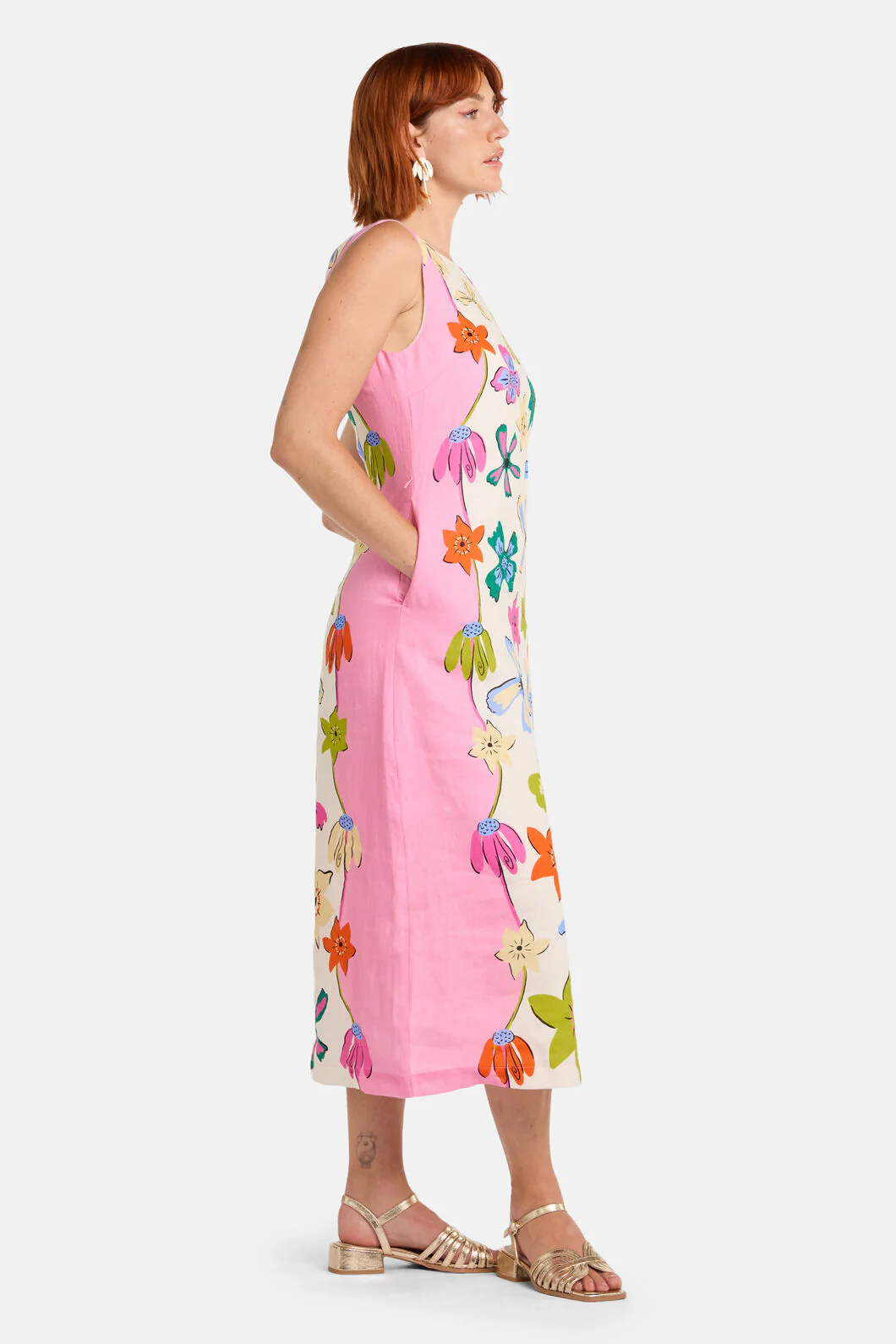 Daisy Chain Print Long Dress - Image 4