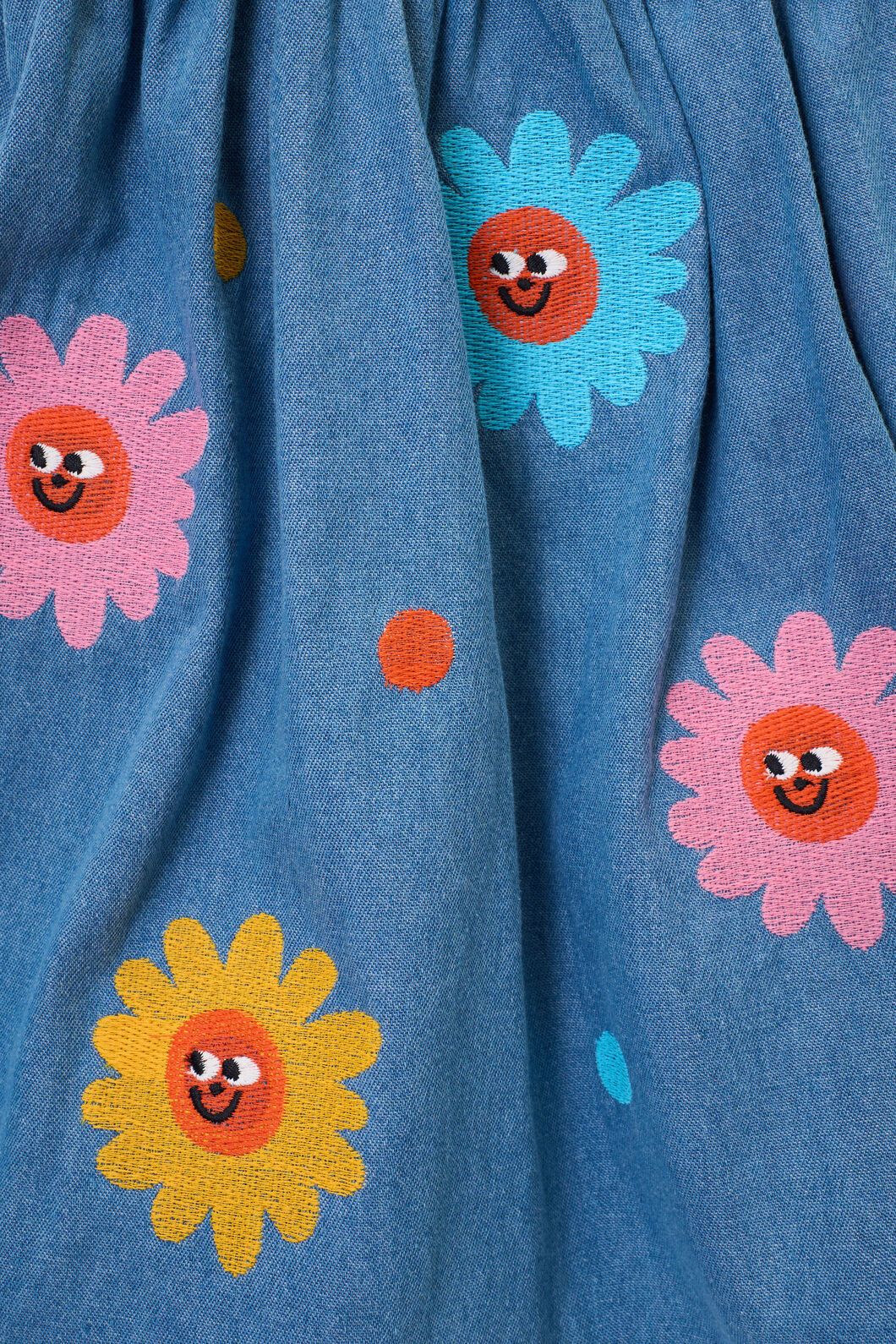 Daisy Embroidery Kids Skirt - Image 3