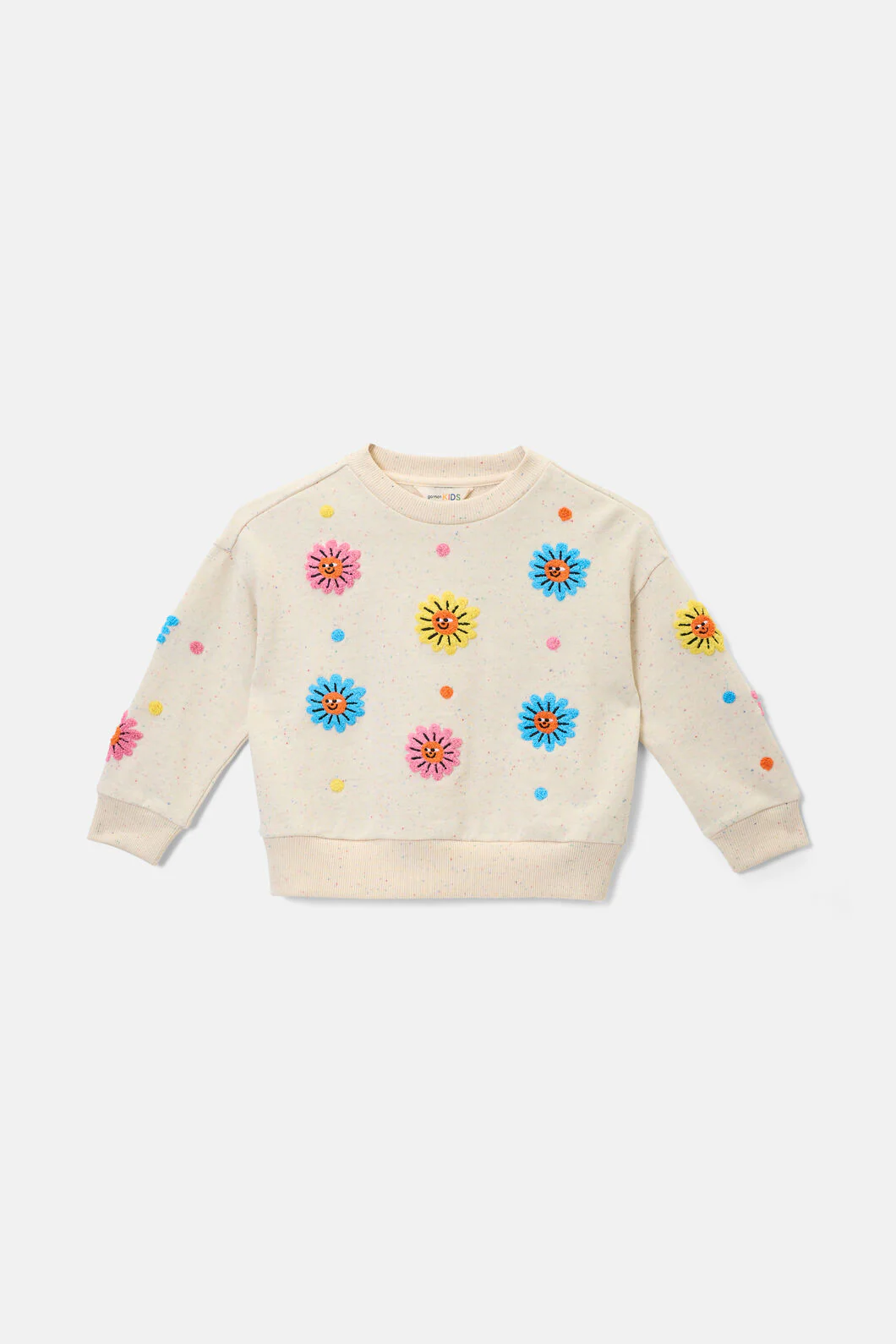 Daisy Embroidery Kids Sweater - Image 3
