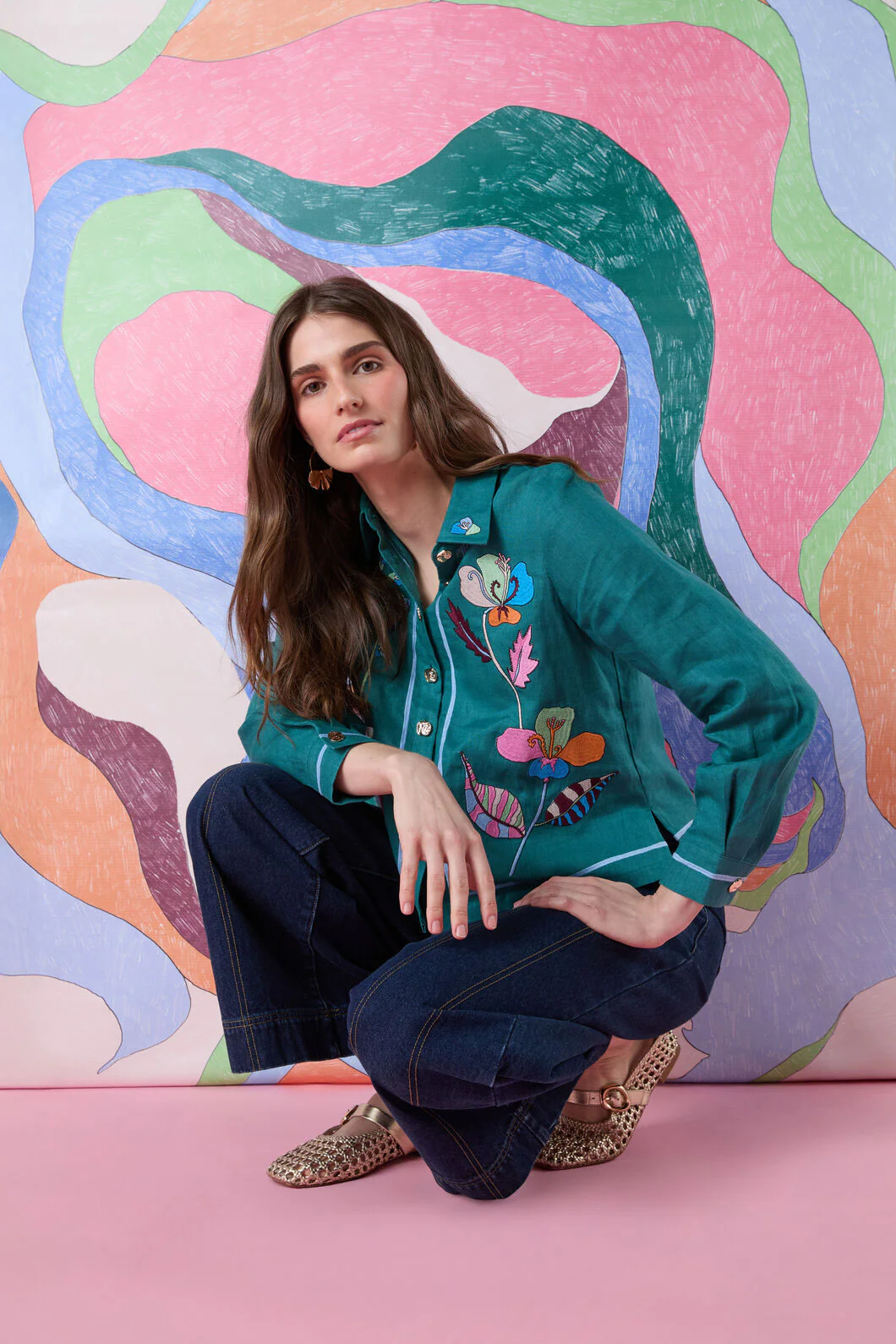 Flora Aurora Embroidered Shirt - Image 2
