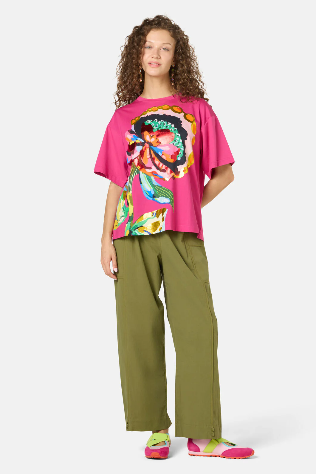 Floral Symphony Placement Oversized Tee - Image 2