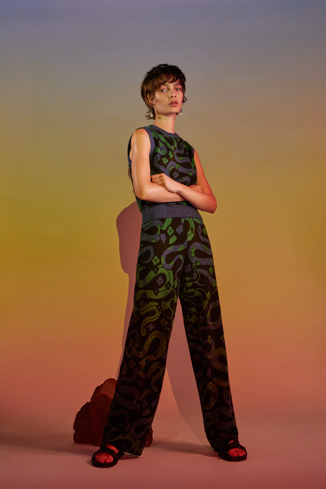 Flower Snake Knit Pant - Image 2