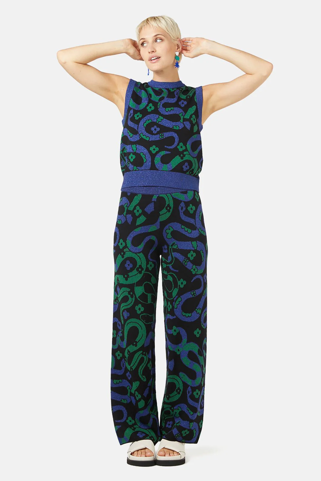 Flower Snake Knit Pant - Image 5