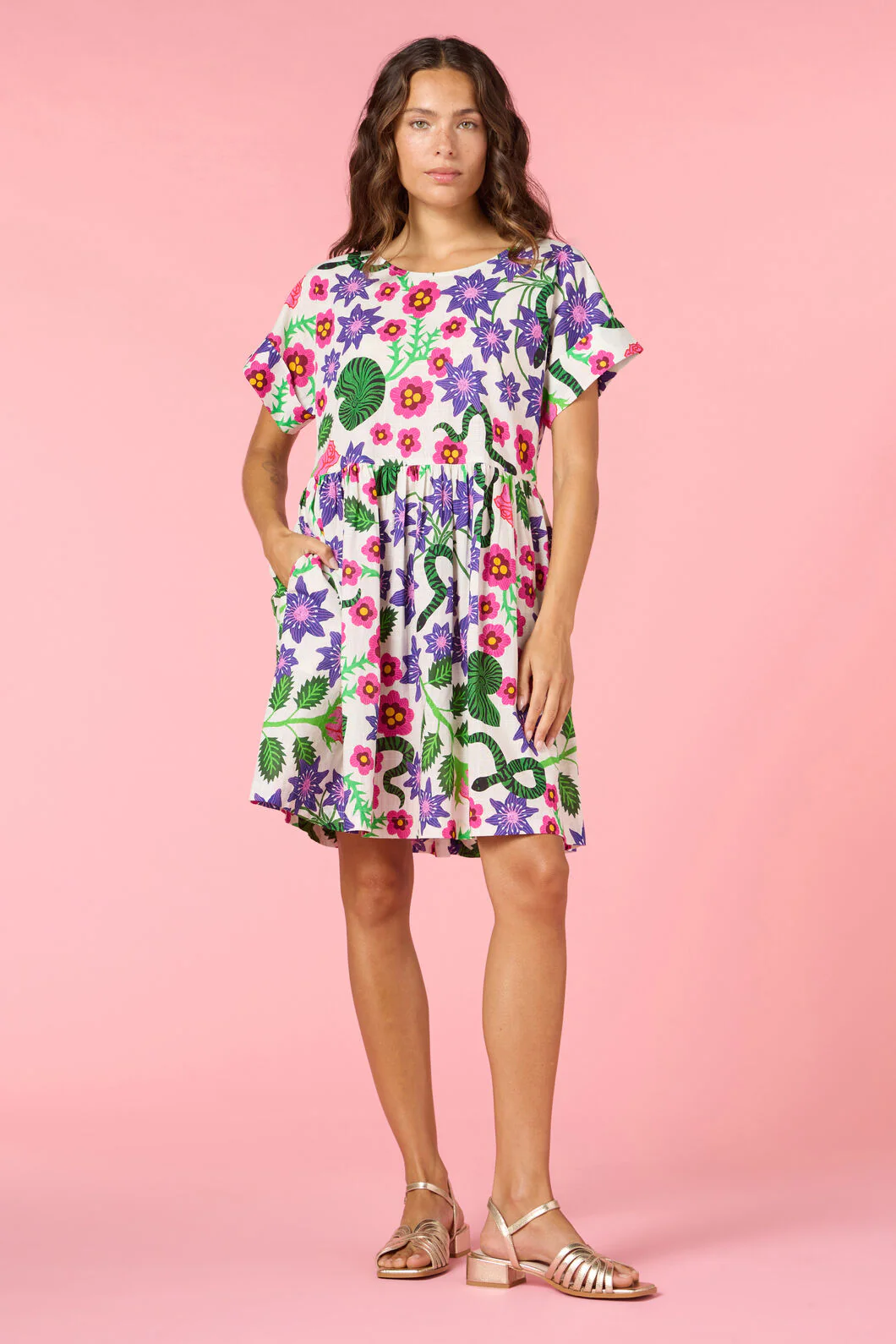Flowerful Print Smock Dress - Image 2