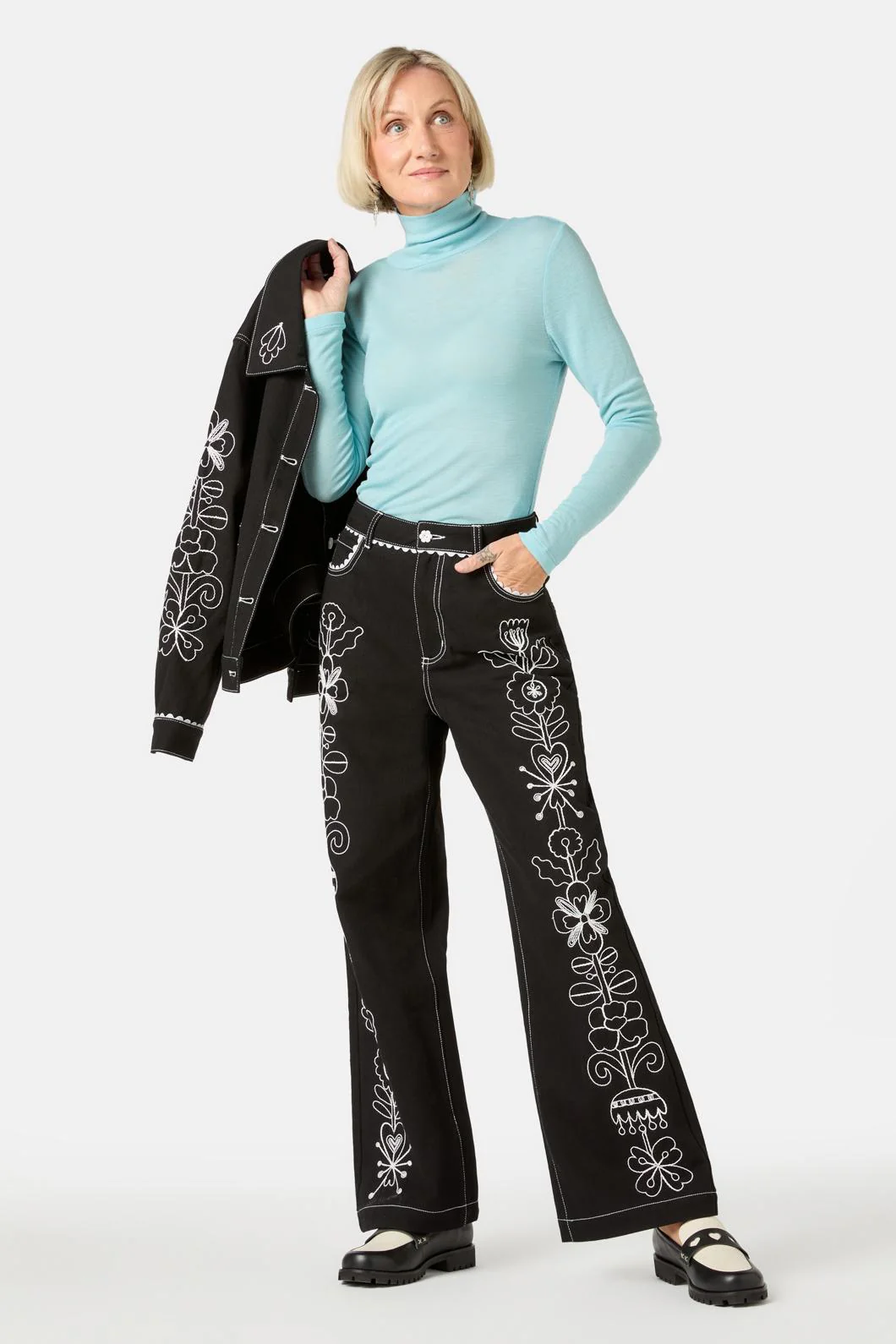 Folk Tales Embroidered Jeans - Image 2