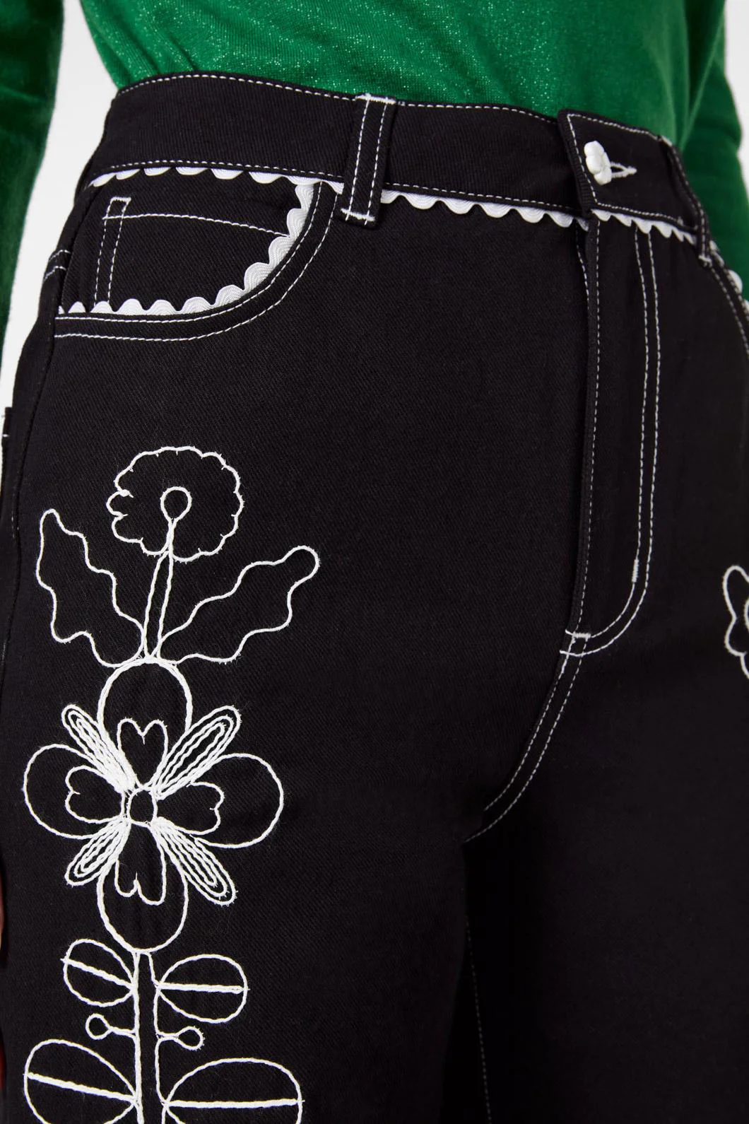 Folk Tales Embroidered Jeans - Image 7