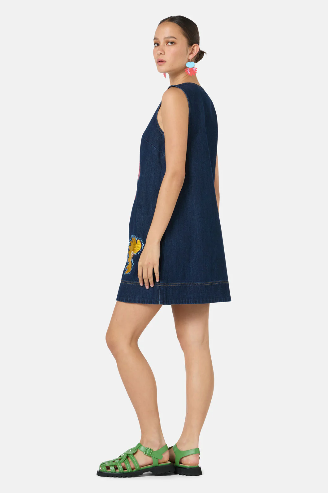 Forest Fruits Denim Pinny Dress - Image 4