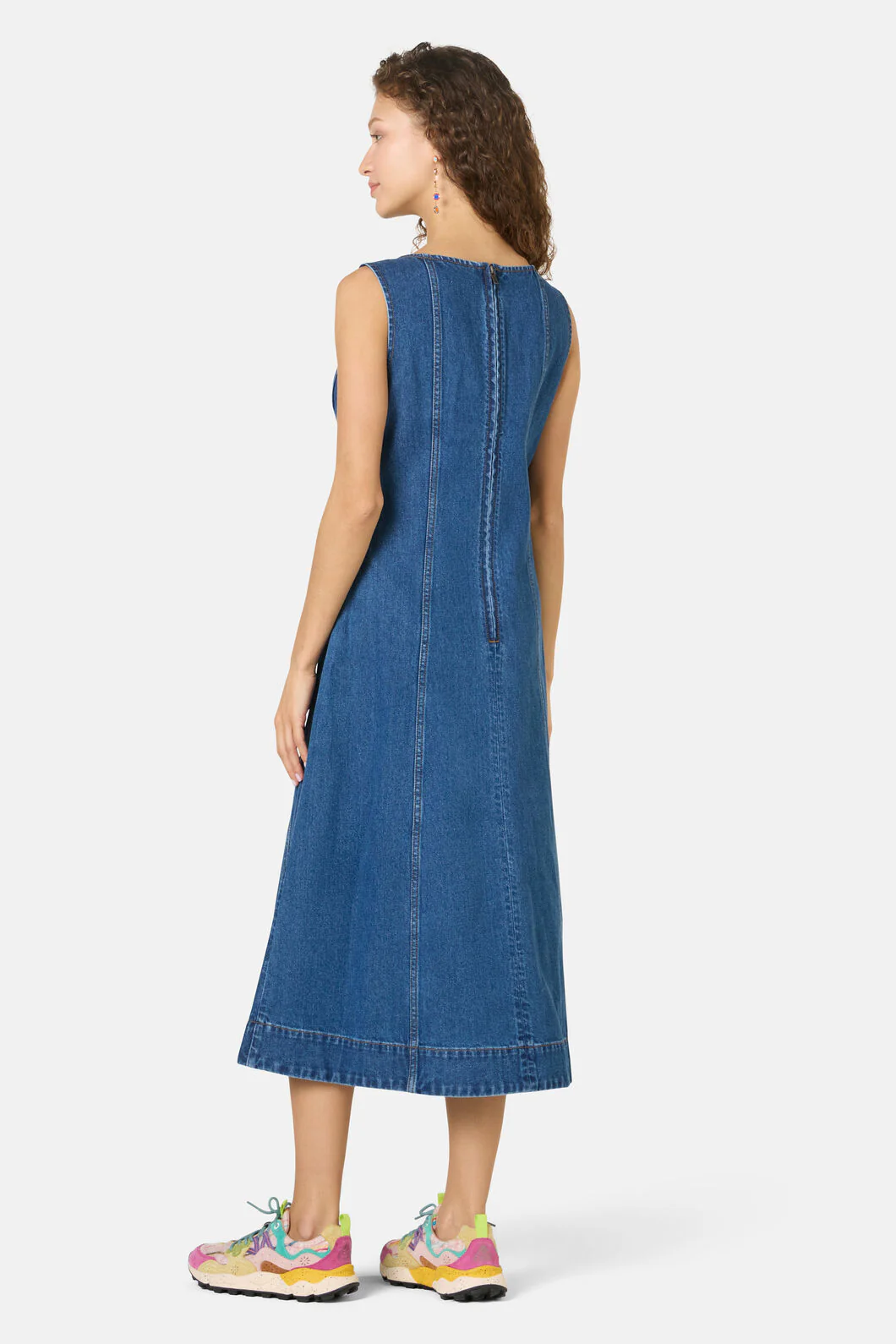 Forget Me Not Denim Midi Dress - Image 3