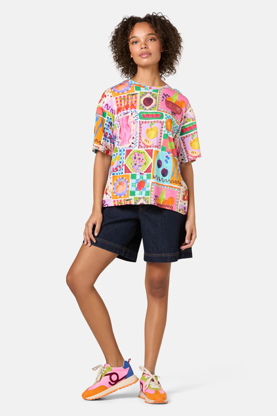 Fruit Party Print Oversized Tee - Image 2