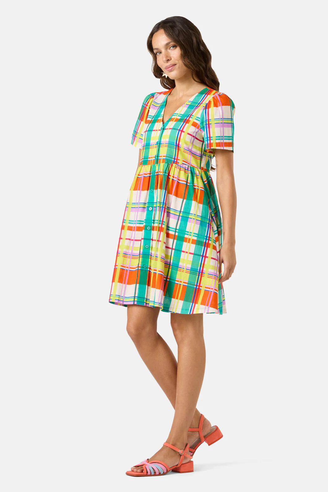 Geo Pop Check Smock Dress - Image 3