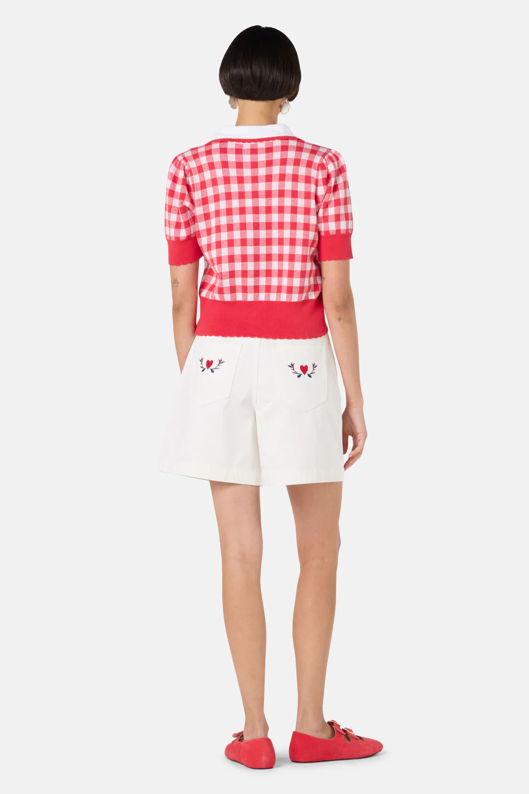 Gingham Scallop Cardigan - Image 6