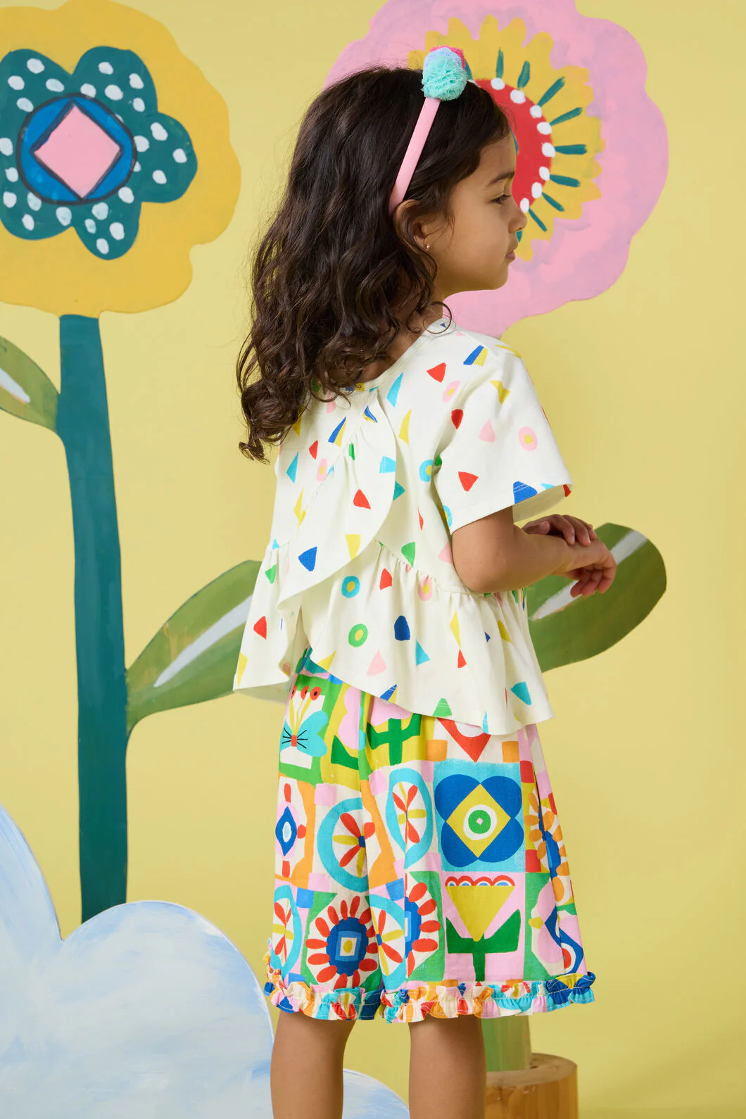 Hideout Geo Kids Frill Shorts - Image 2