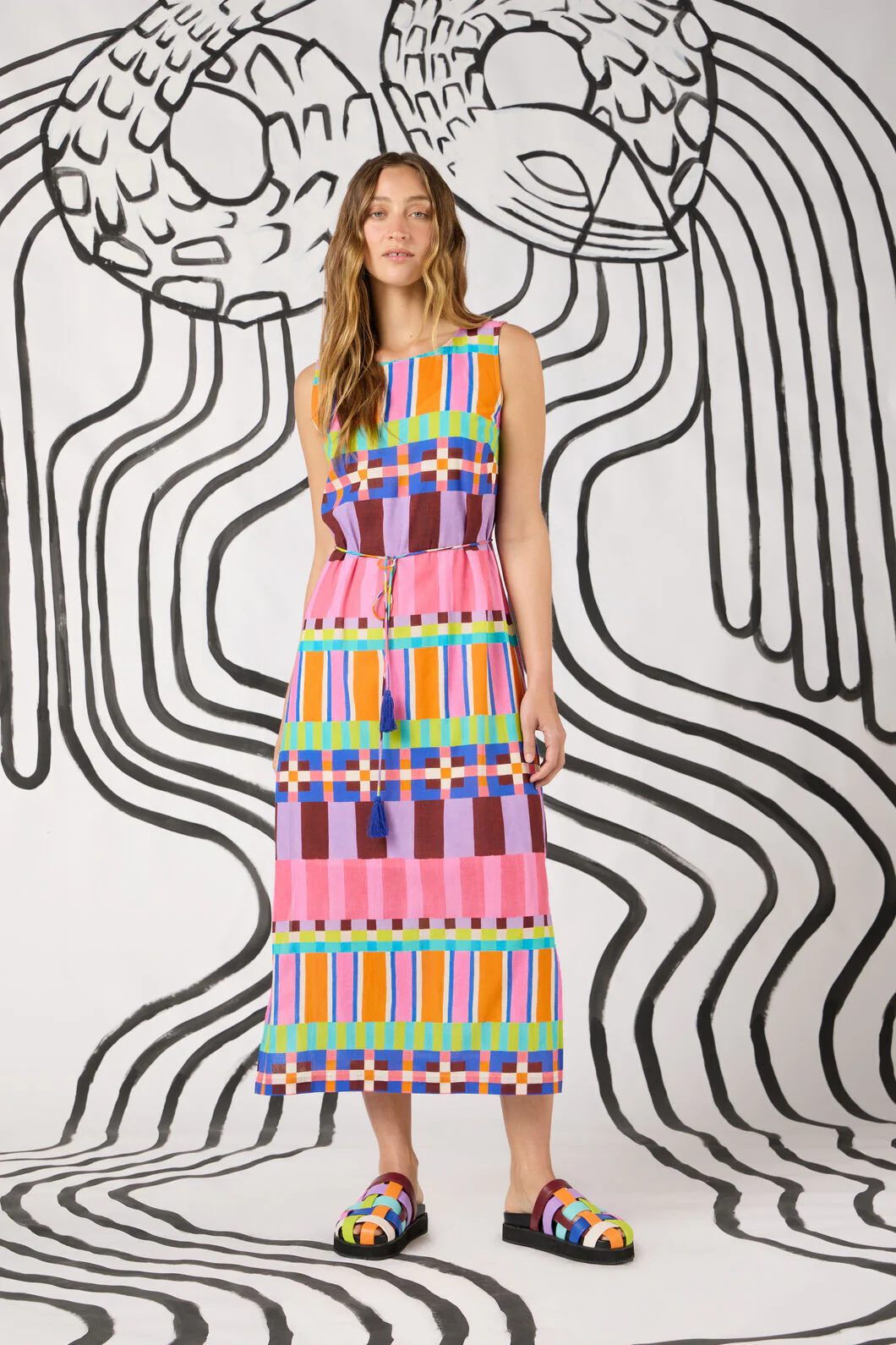 Holiday Stripe Long Dress - Image 2