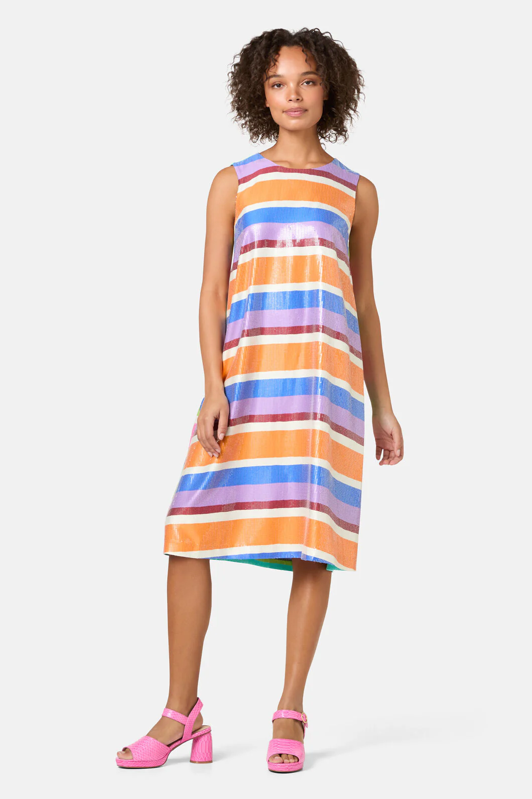 Holiday Stripe Sequin Dress - Image 3