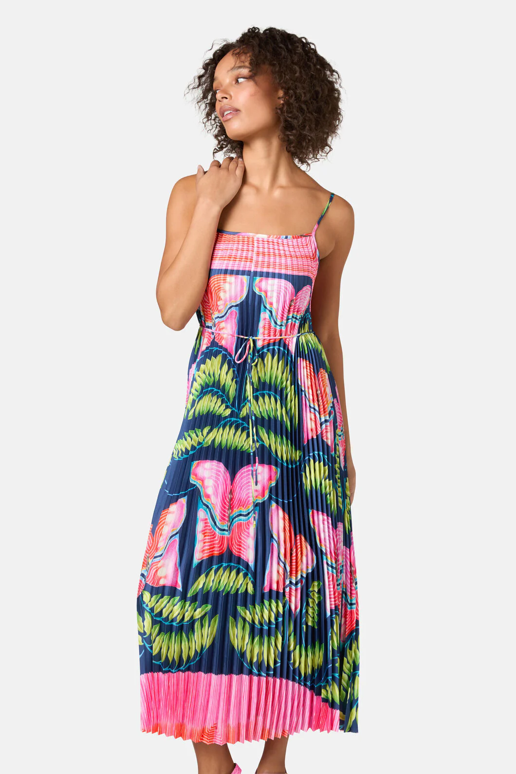 In Secret Print Pleated Dress - Image 4