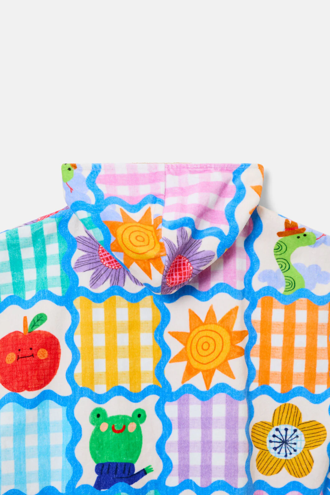 Jumble Check Kids Swim Poncho - Image 3