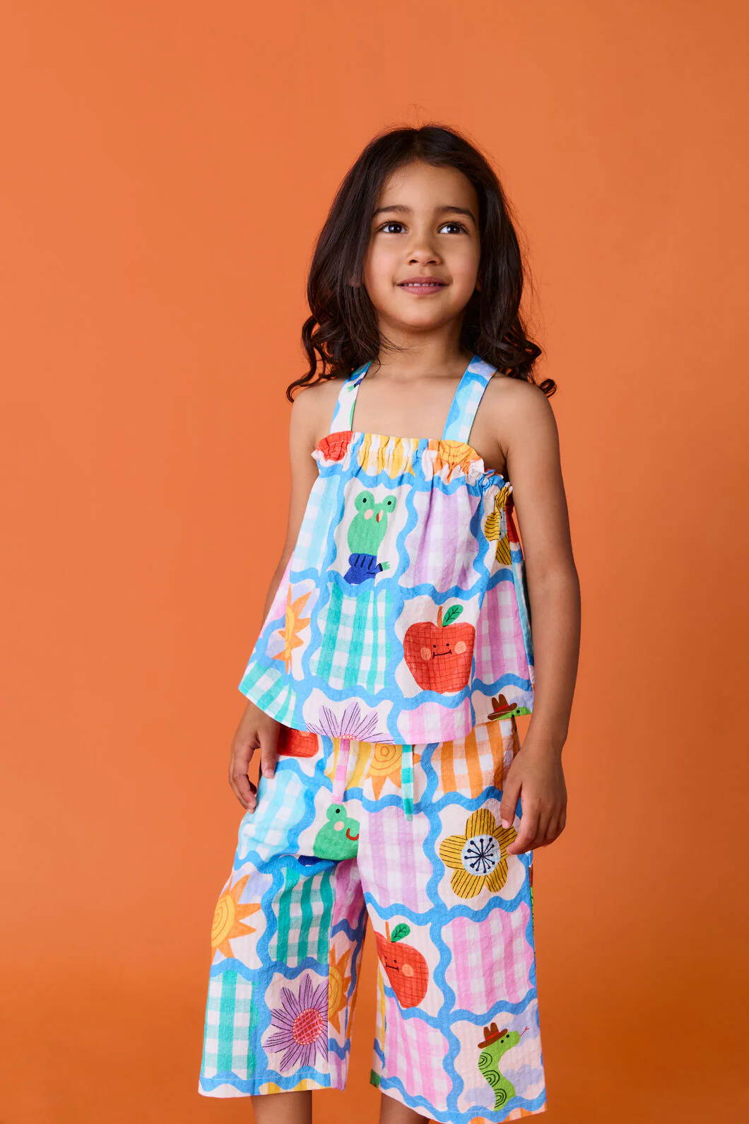 Jumble Check Kids Culotte Pants - Image 2