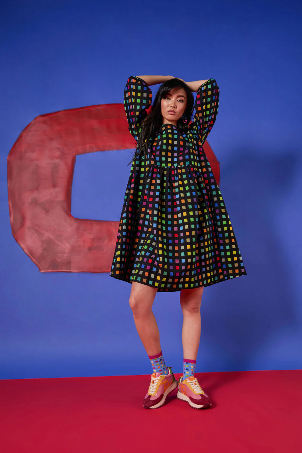 Light Up Check Smock Dress - Image 3