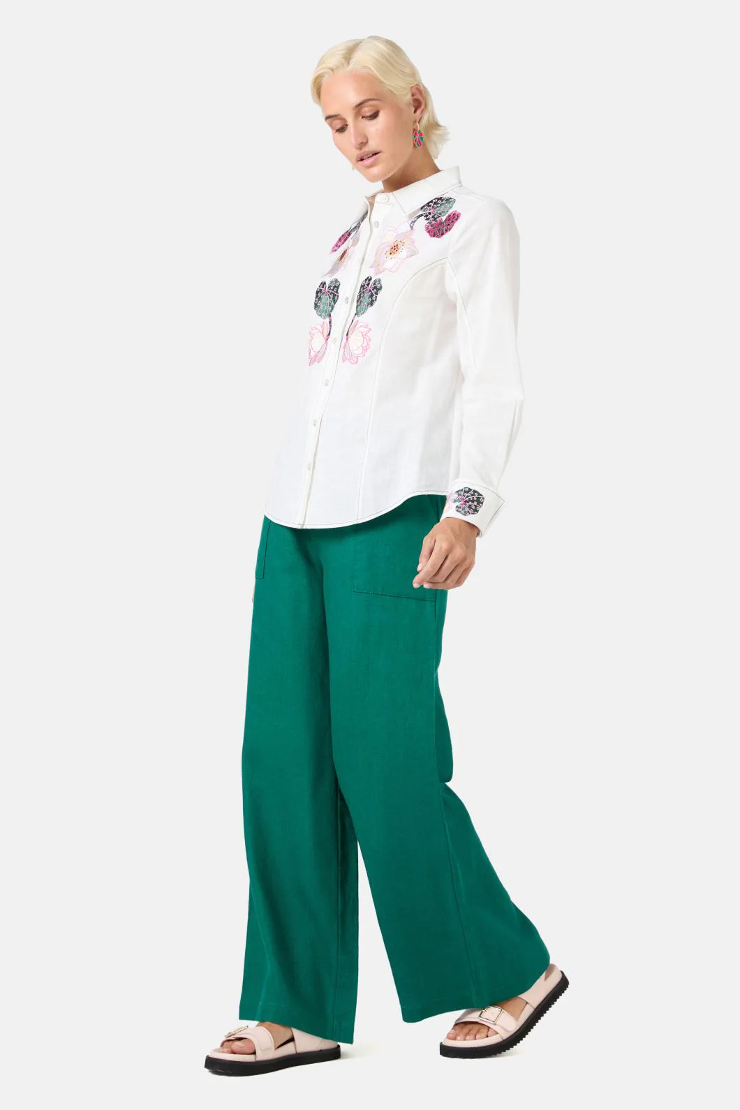 Lotus Leopard Embroidery Shirt - Image 5