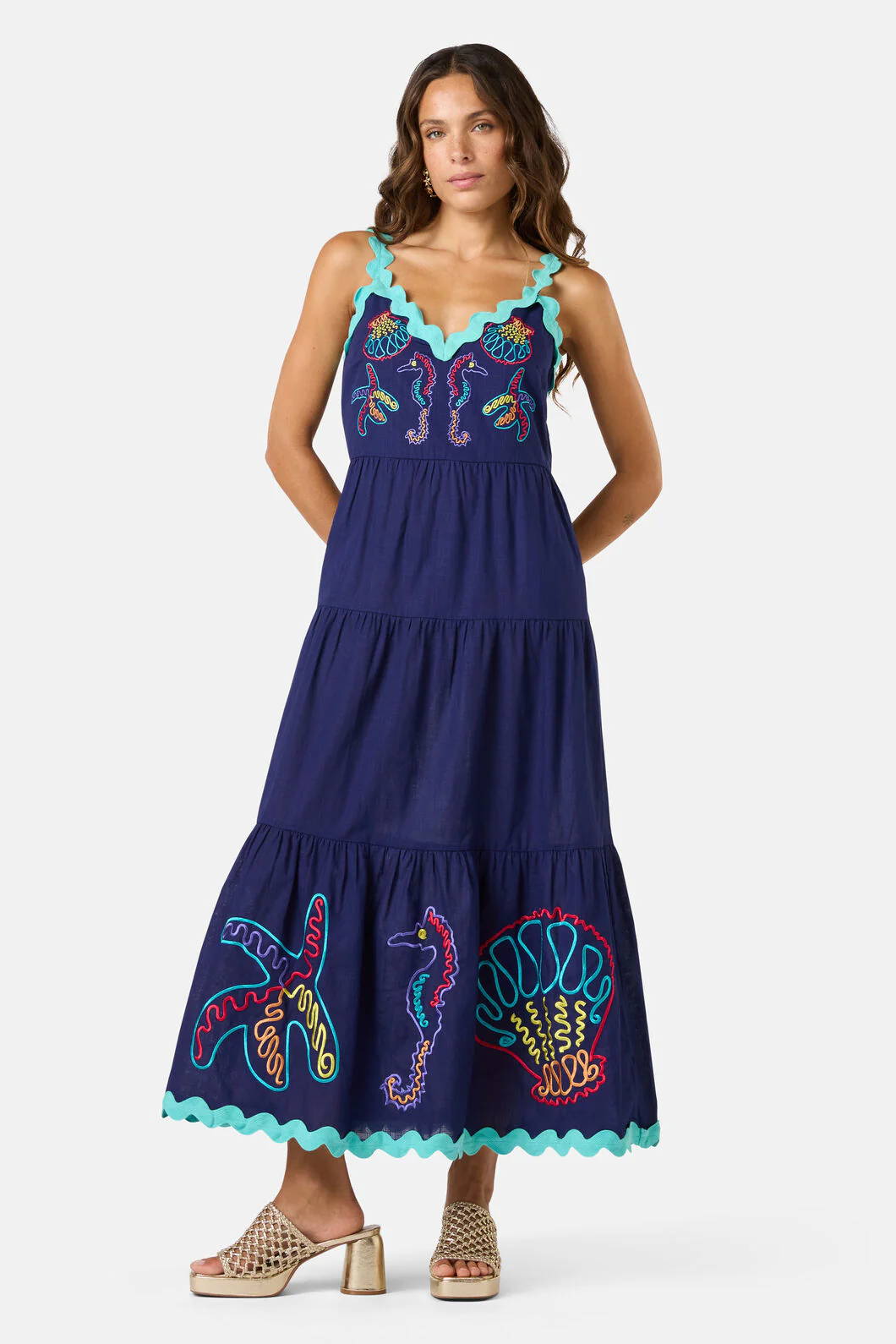 Mermaid Embroidered Maxi Dress - Image 3