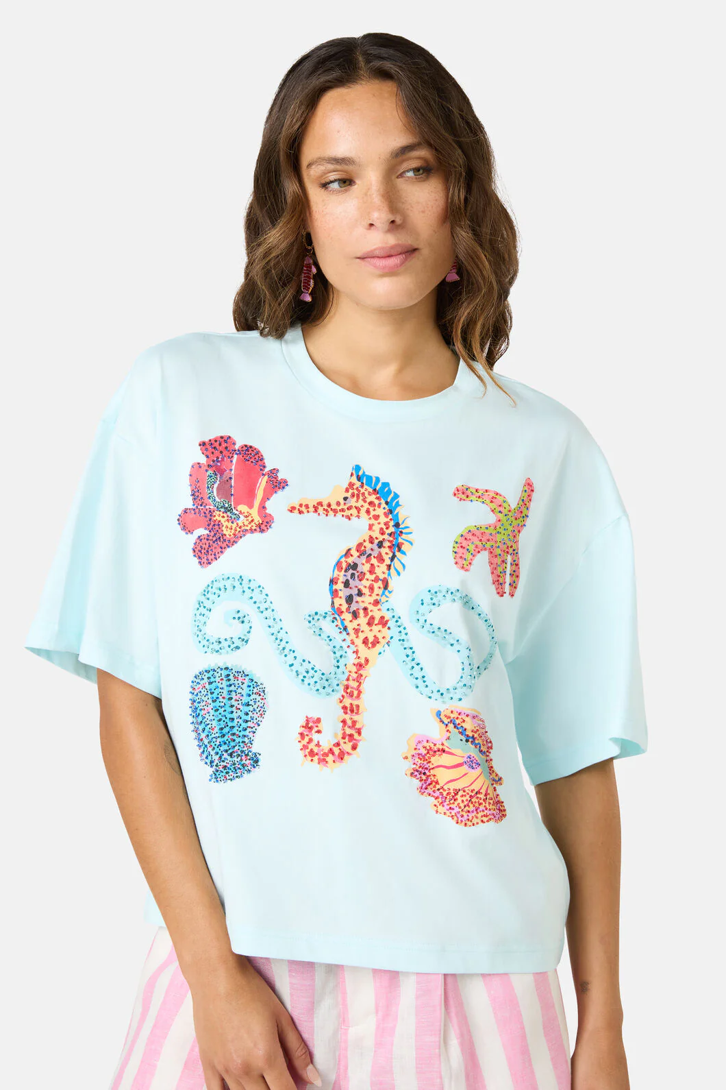 Mermaid Beaded Placemnt Relax Tee - Image 2