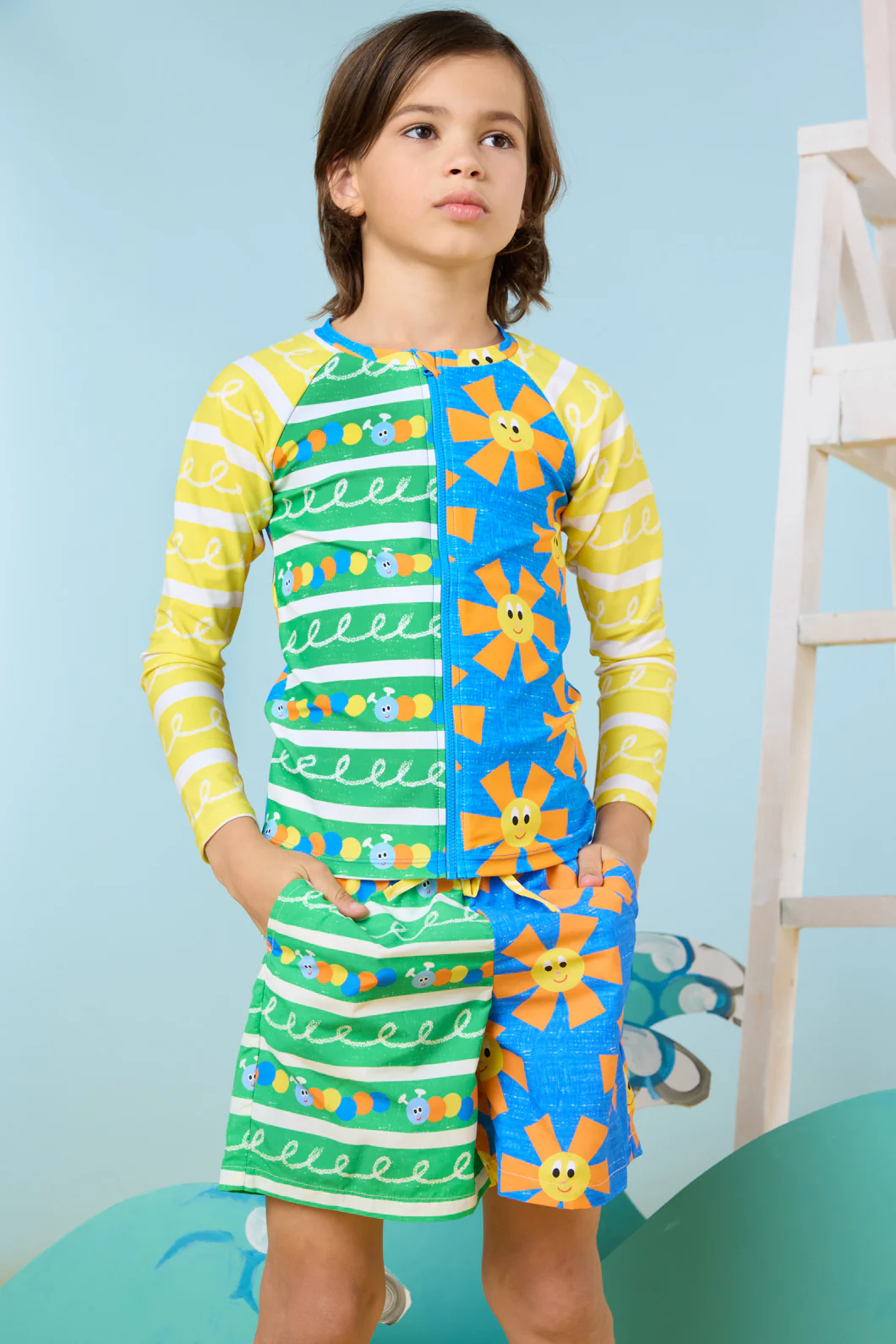 Mix Match Kids Swim Zip Top - Image 4