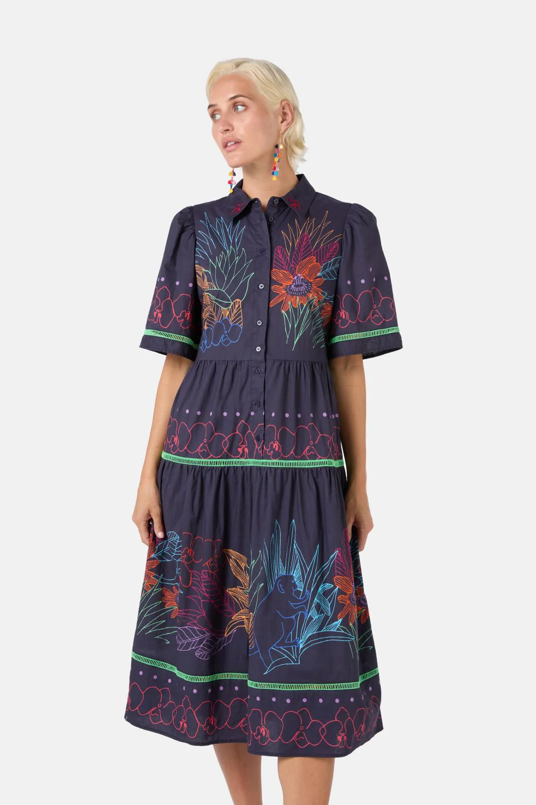 Monkey Forest Poplin Dress - Image 2