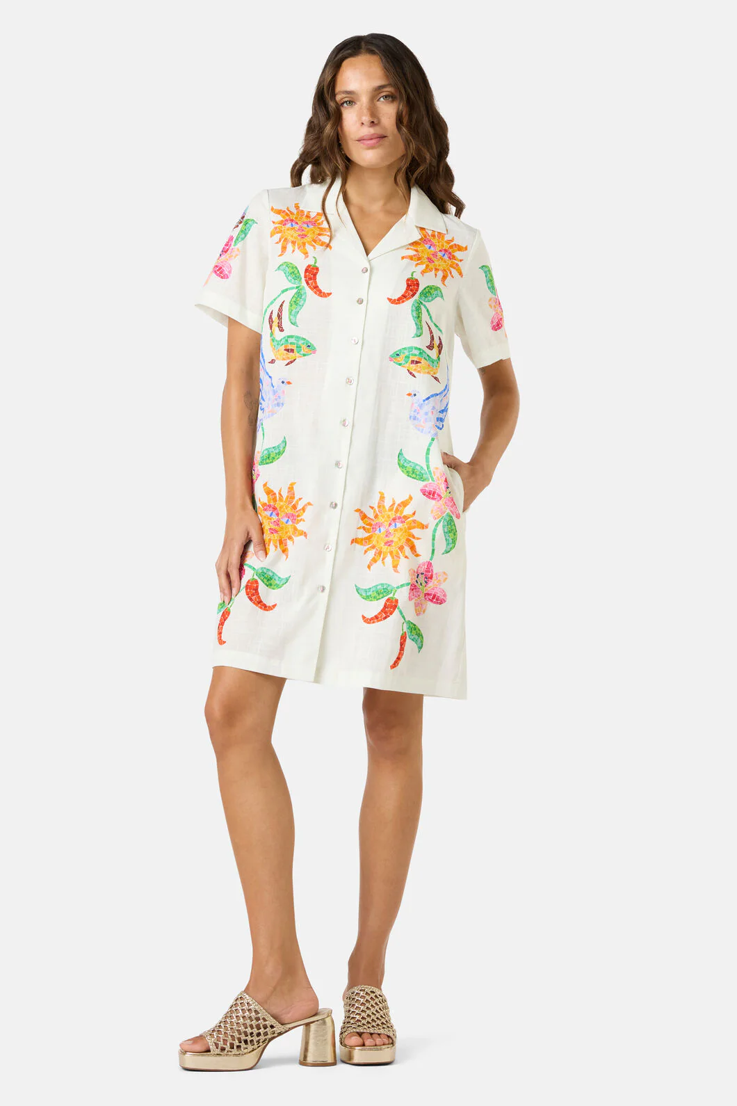 Mosaic Mile Cotton Shirt Dress - Image 2