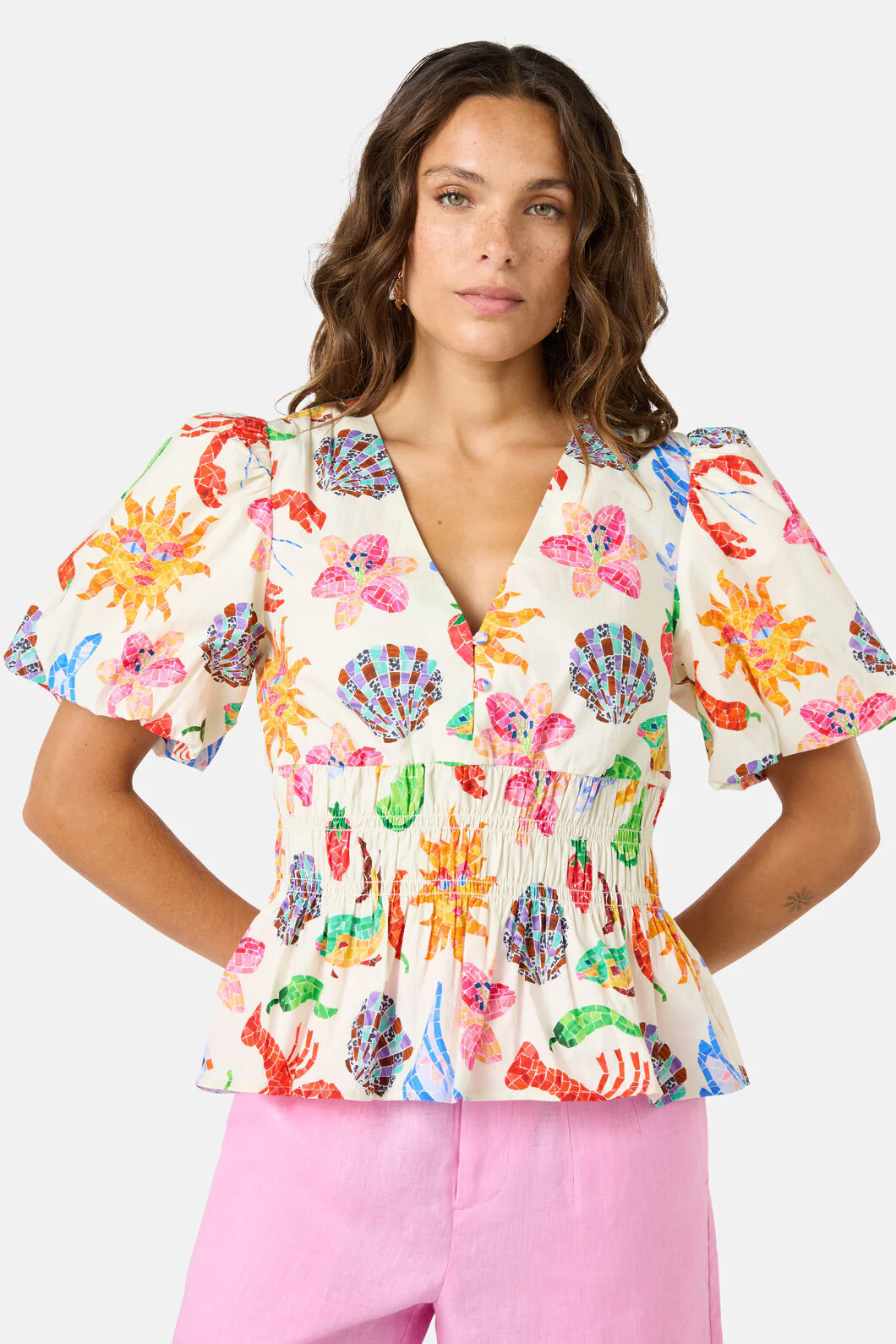 Mosaic Mile Poplin Top - Image 3