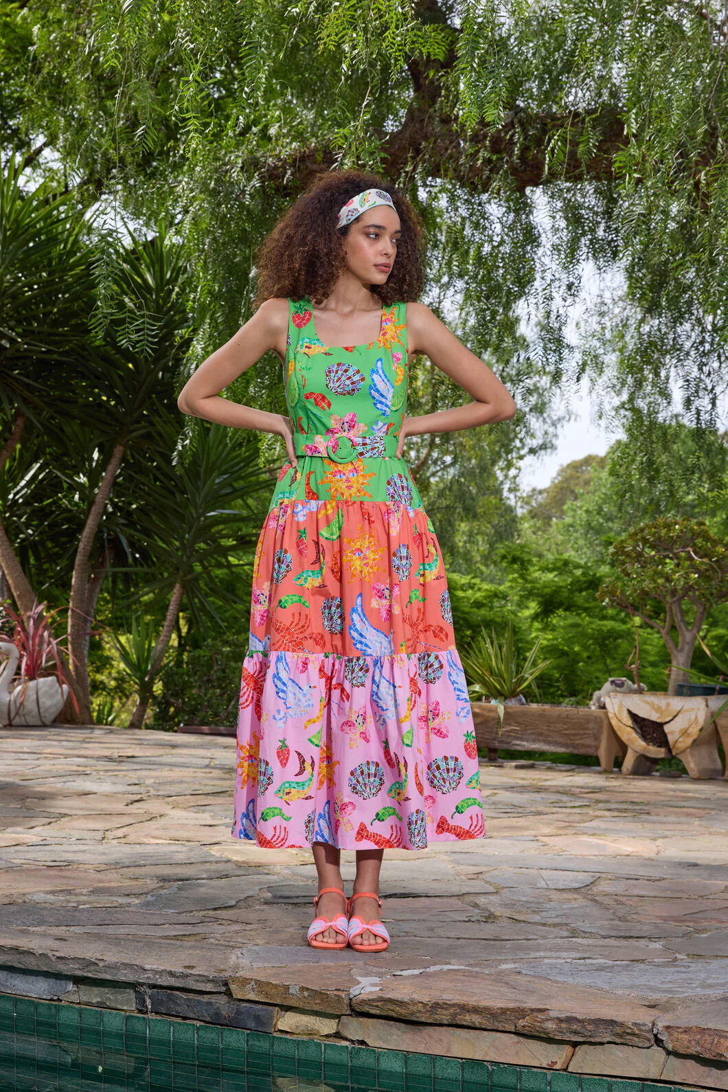 Mosaic Mile Spliced Midi Dress - Image 2