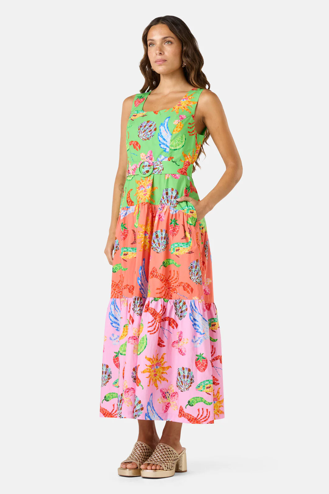 Mosaic Mile Spliced Midi Dress - Image 5