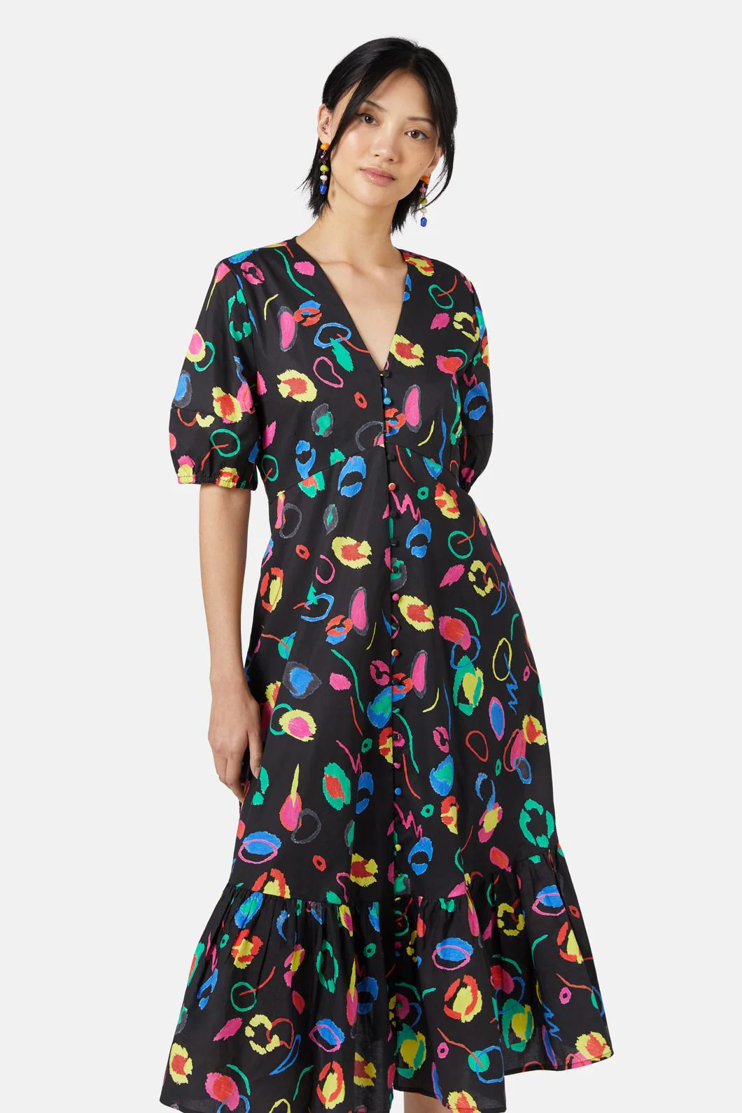 Neon Scribble Tiered Dress - Image 2