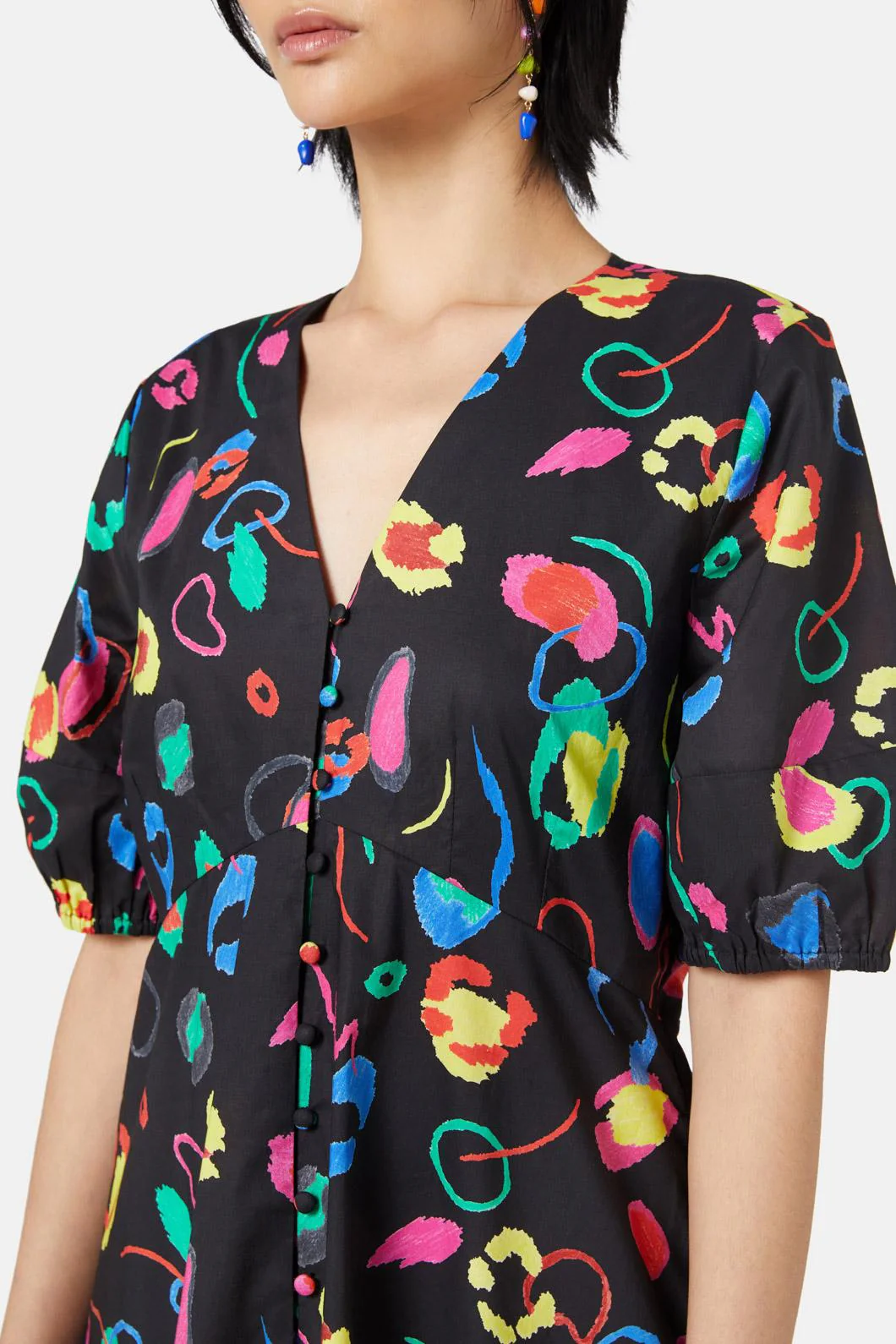Neon Scribble Tiered Dress - Image 5