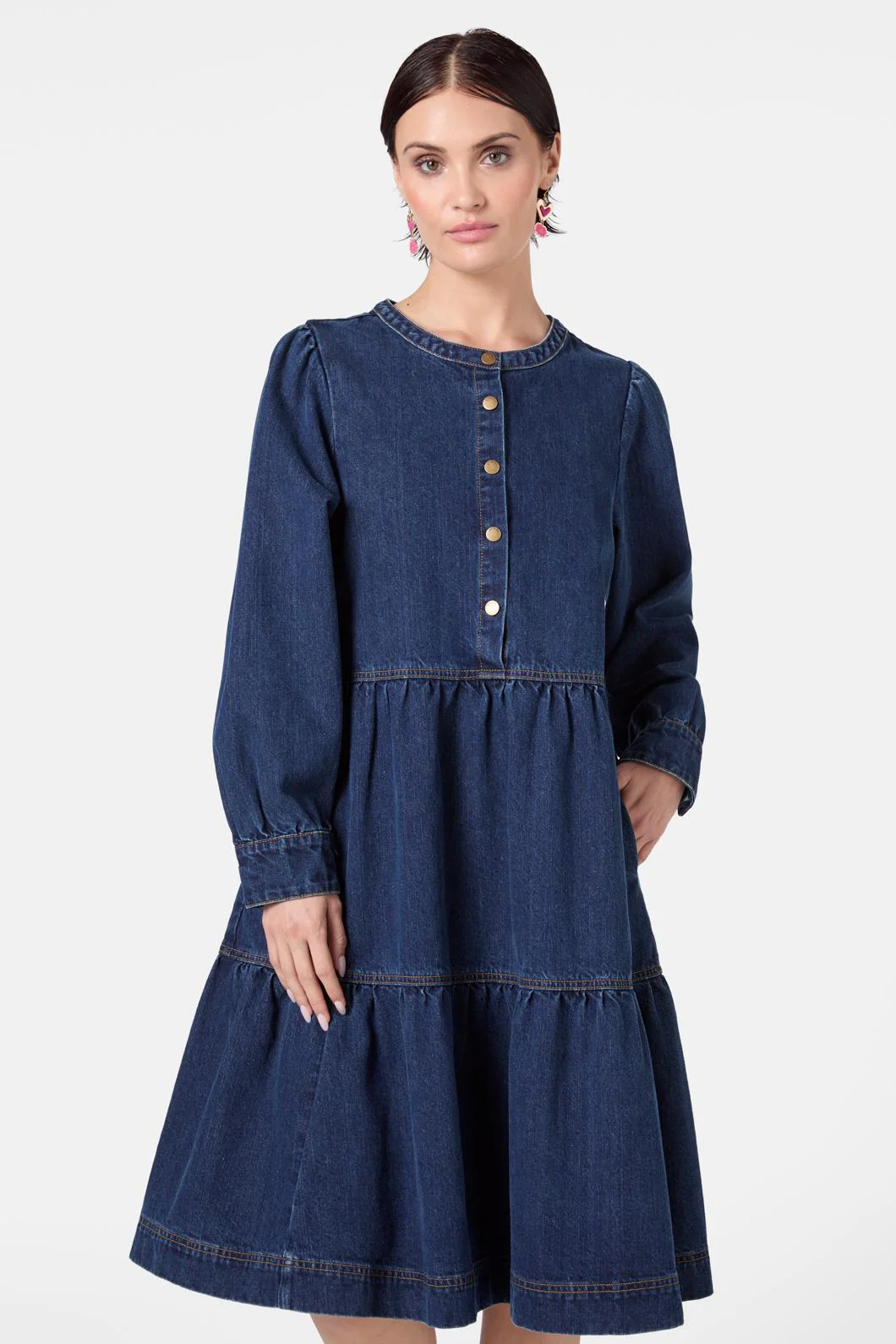 Nova Denim Smock Dress - Image 2