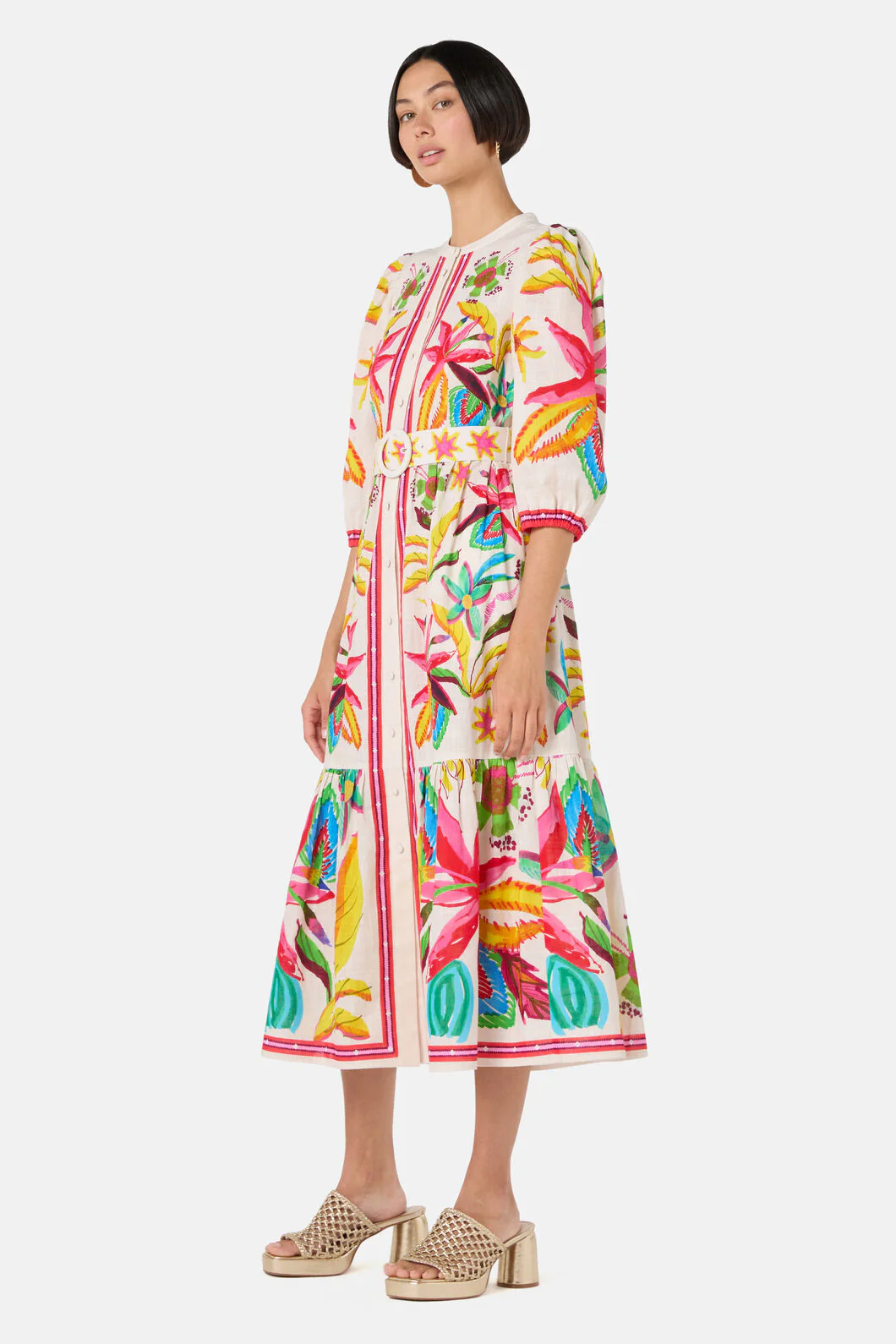 Papaya Palm Long Shirt Dress - Image 5