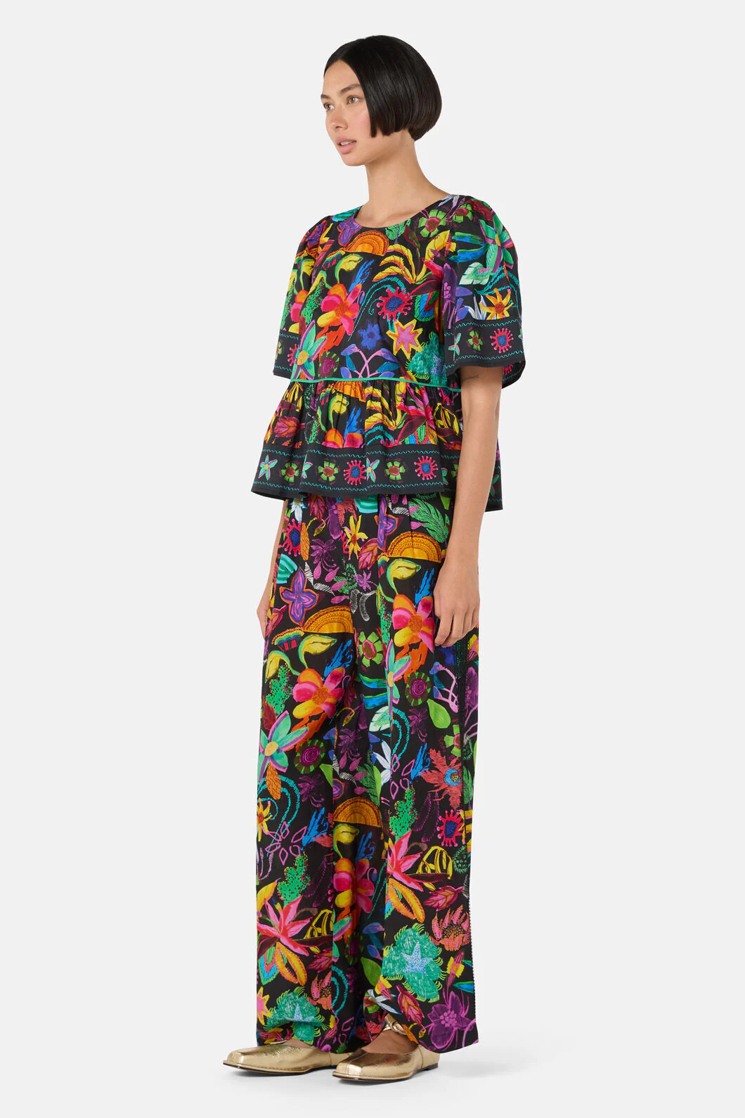 Papaya Palm Ruffle Top - Image 3