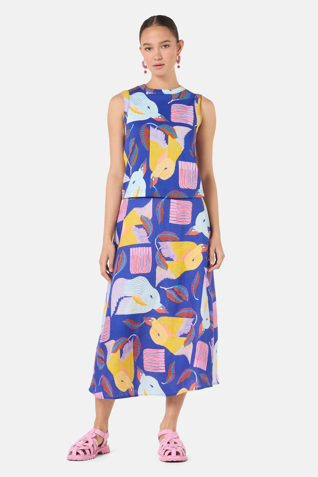 Past Lover Linen Print Skirt - Image 5