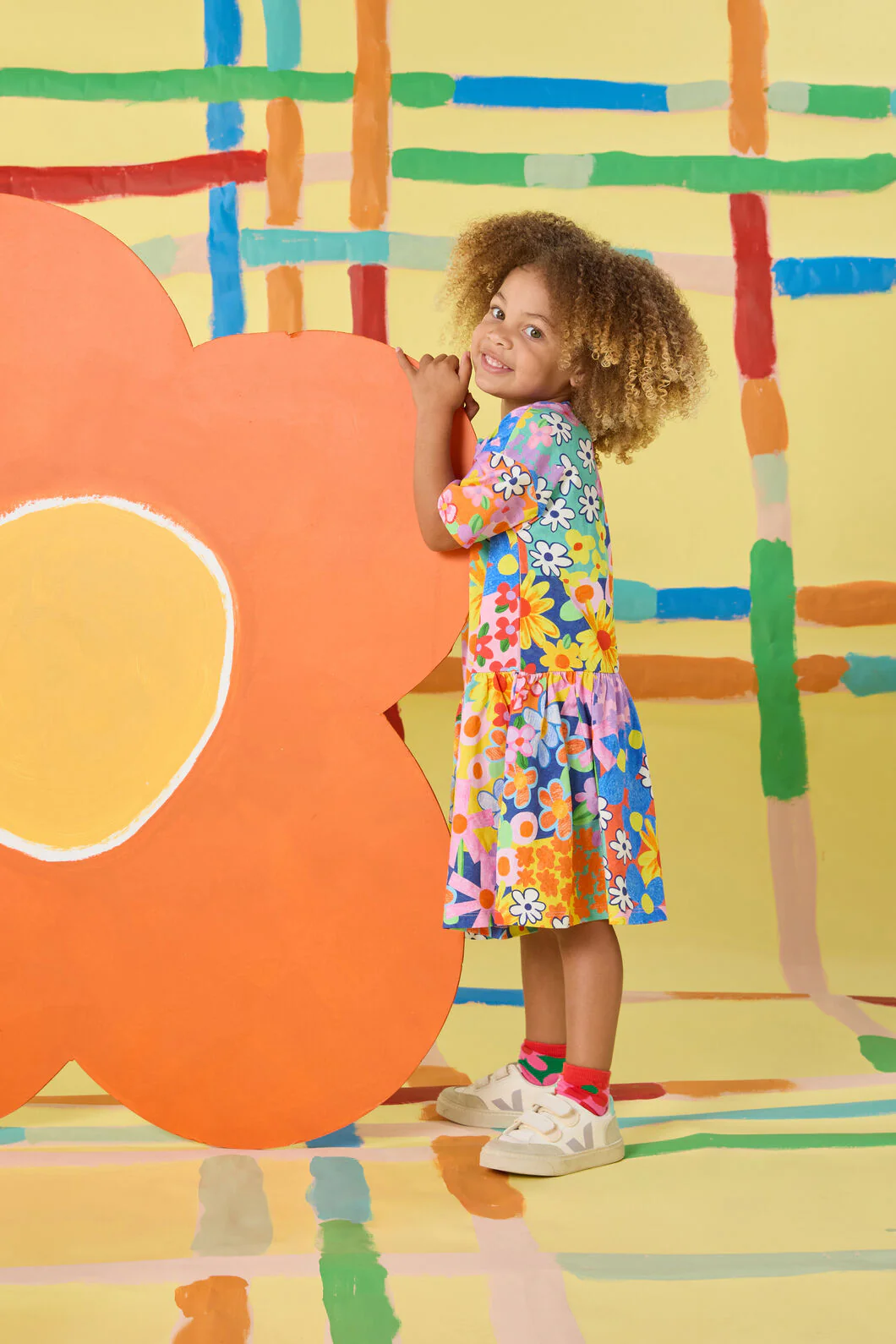 Patchy Floral Kids Dress - Image 2