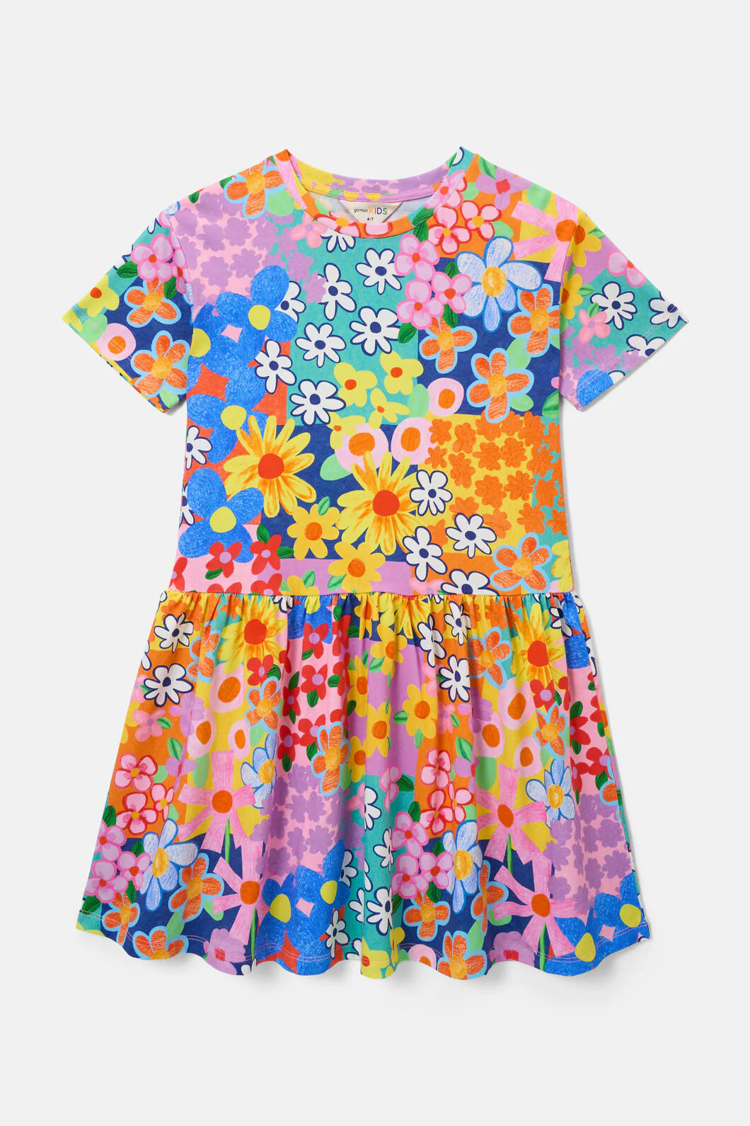 Patchy Floral Kids Dress - Image 3